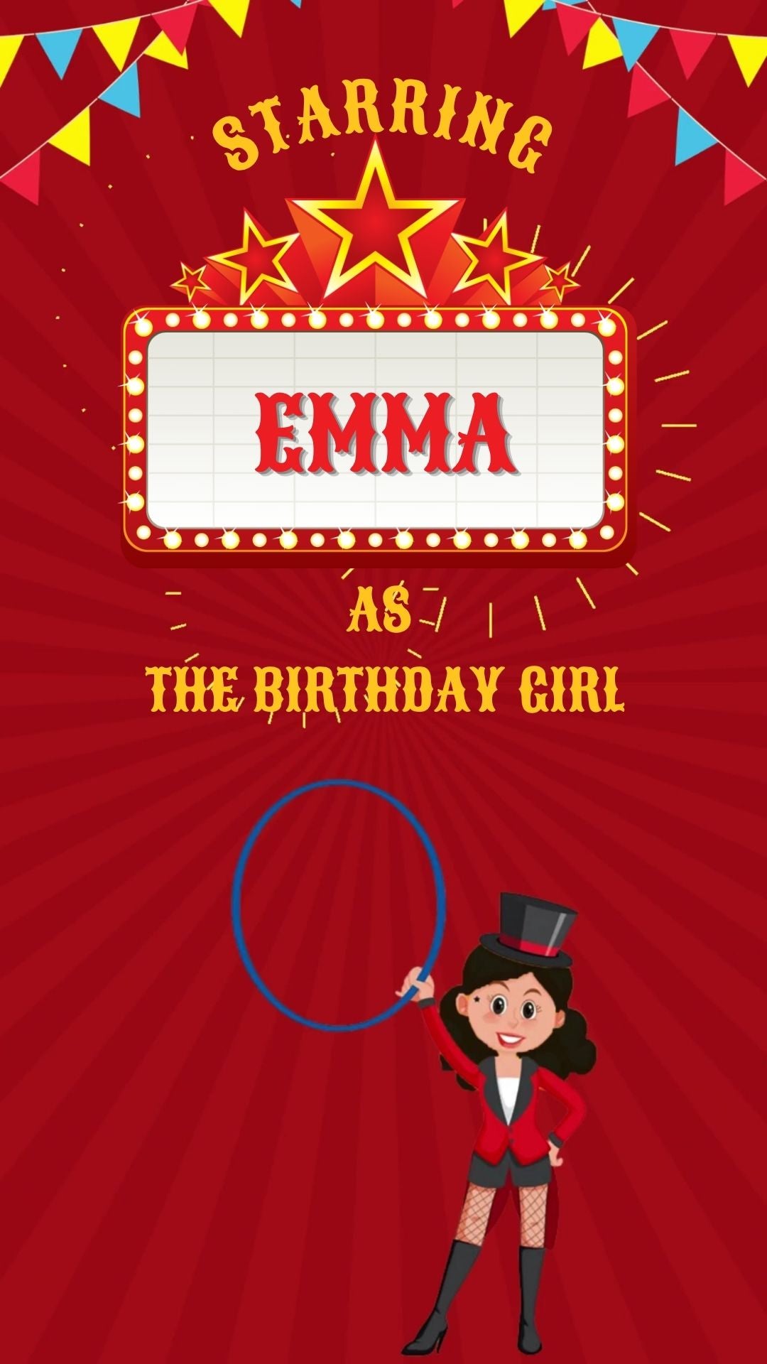 Invitación en vídeo de cumpleaños de circo - Invitación a fiesta de cumpleaños con tema de circo