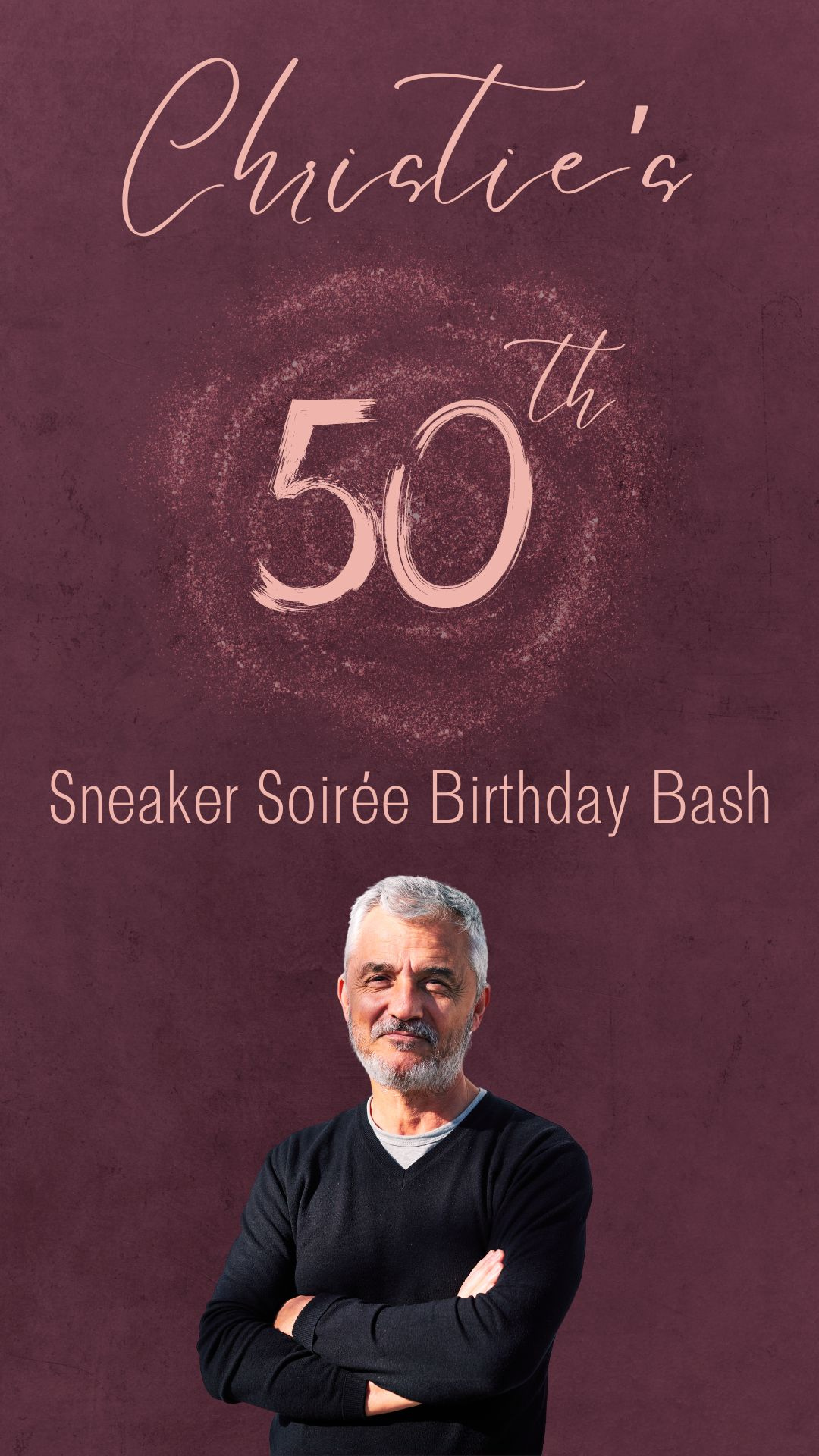 Rose Gold & Plum Sneaker Birthday Video invitation - Sneaker Theme Digital Birthday Party Invite