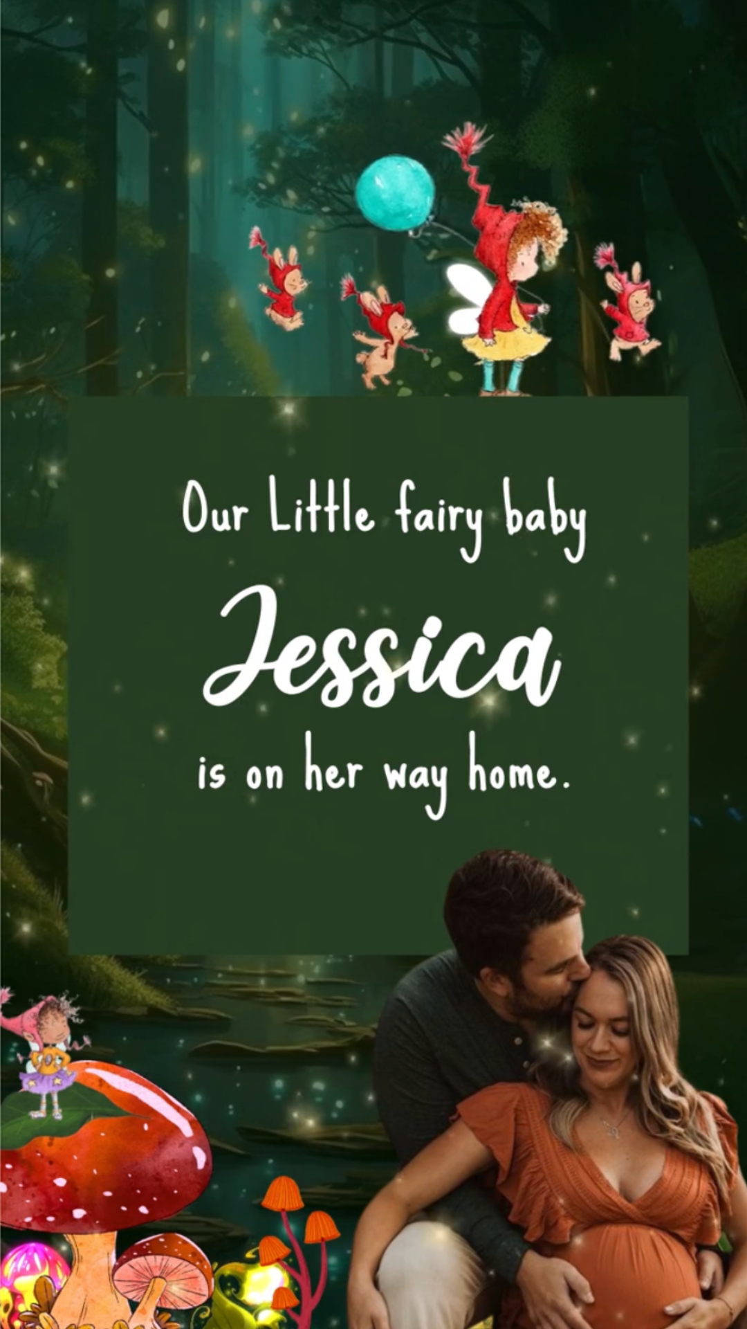 Forest Fairy Baby Shower Video Invitation - Forest Fairy Theme Baby Shower Digital Invite