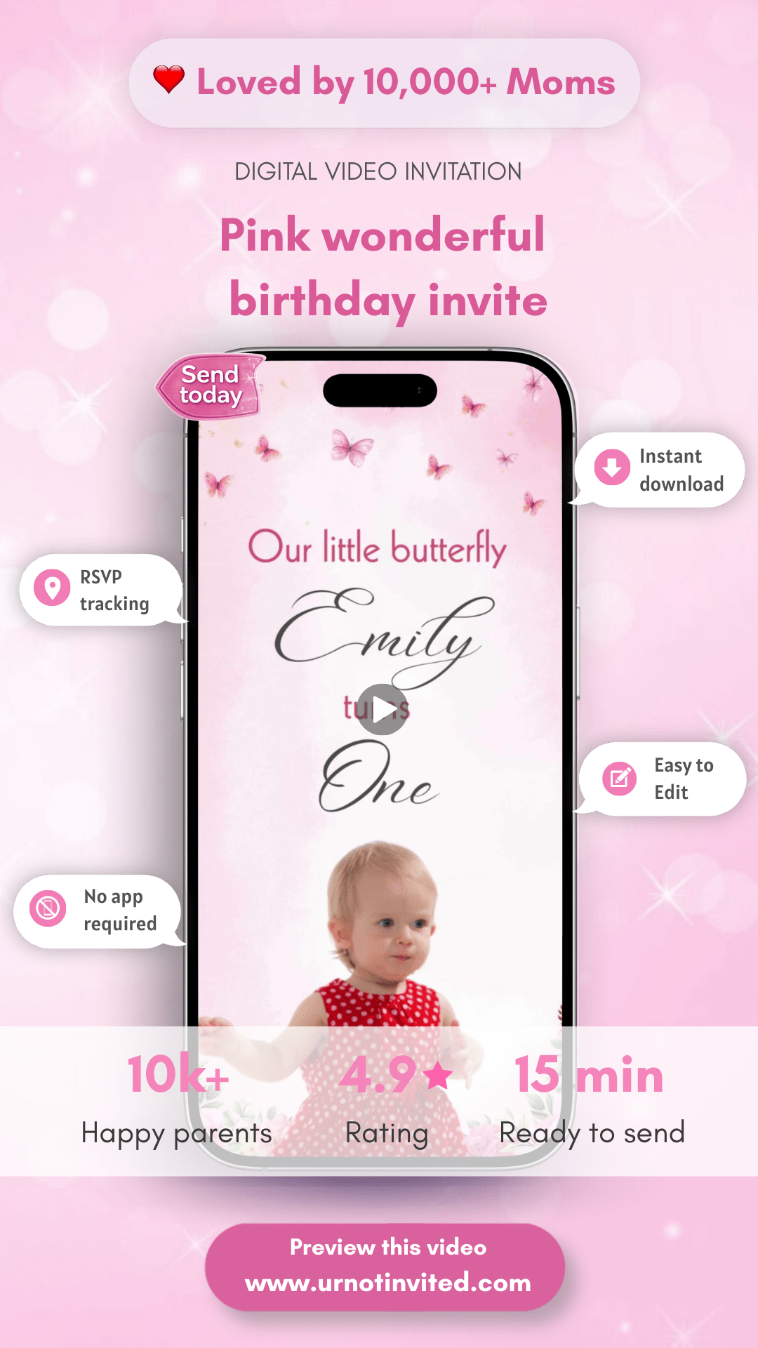 Butterfly Birthday Animated Video Invitation | Canva Template | Instant Download - urnotinvitedKIds BirthdayurnotinvitedurnotinvitedVideo OnlyButterfly Birthday Animated Video Invitation | Canva Template | Instant Download