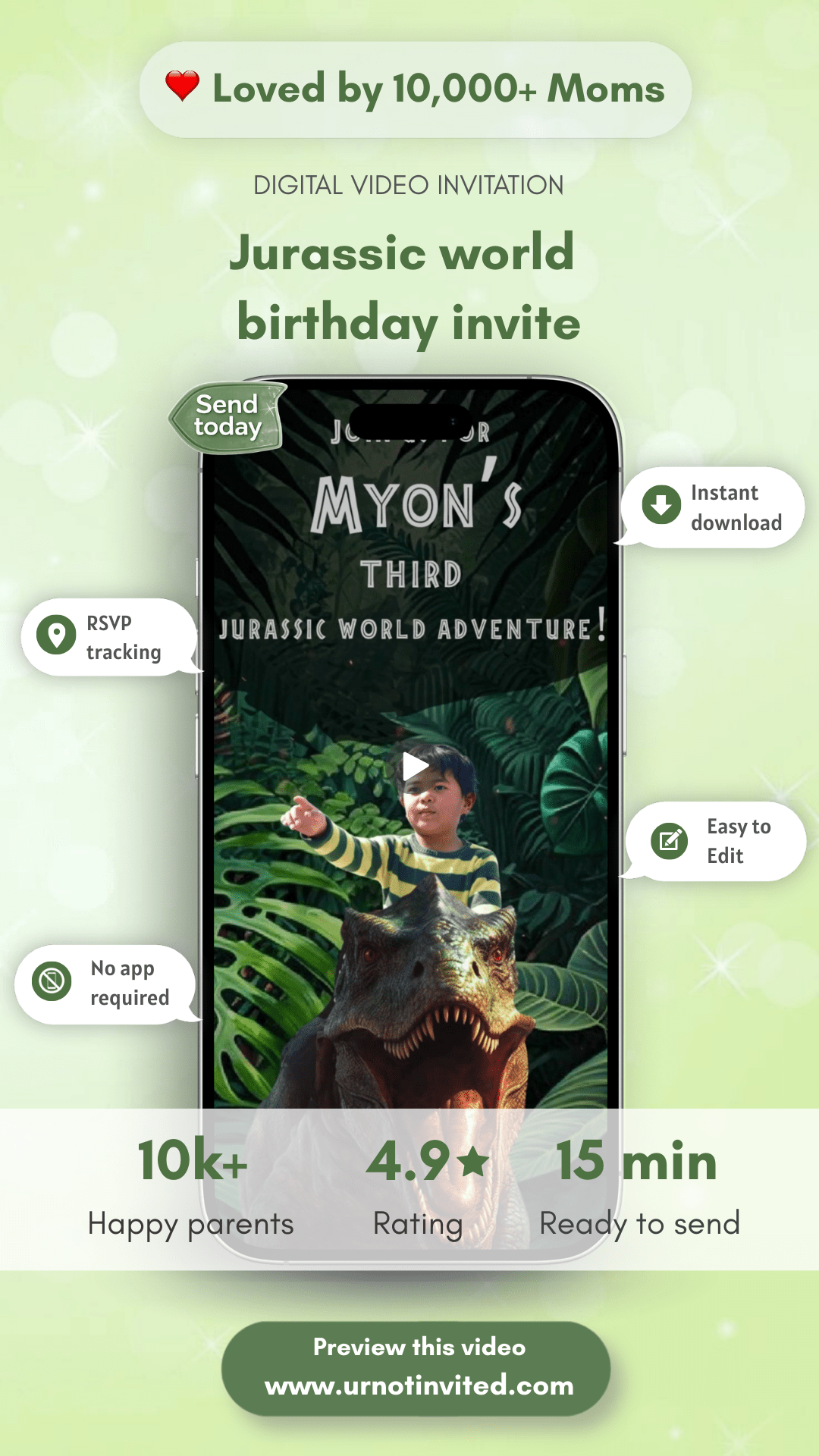 Jurassic World Kids Birthday Animated Video Invitation | Canva Template | Instant Download |Dinosaur invite (Copy) - urnotinvitedKIds BirthdayurnotinvitedurnotinvitedINV-13301video onlyJurassic World Kids Birthday Animated Video Invitation | Canva Template | Instant Download |Dinosaur invite (Copy)
