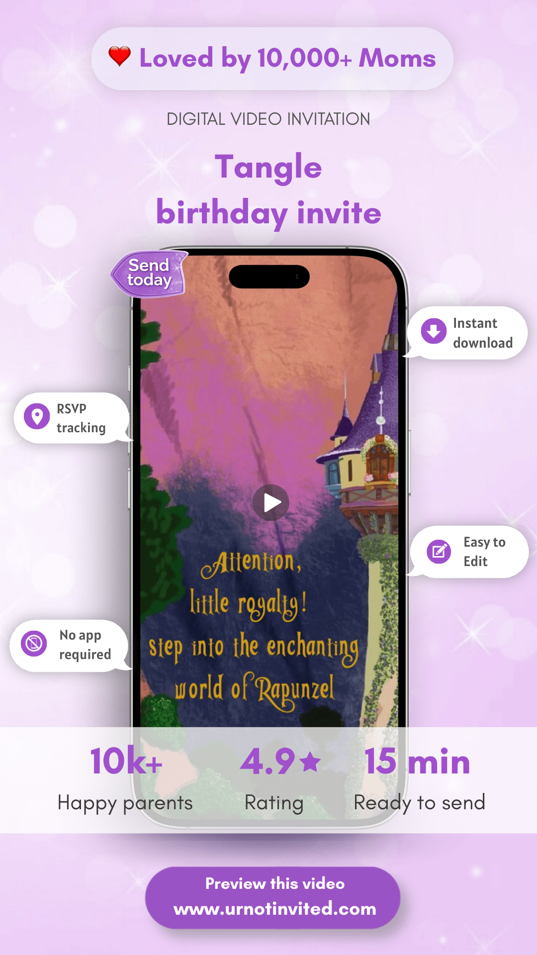 Tangled Birthday Video Invitation - Tangled Theme Birthday Party Digital Invite | Rapunzel invite (Copy) - urnotinvitedKIds Birthdayurnotinvitedurnotinvitedvideo onlyTangled Birthday Video Invitation - Tangled Theme Birthday Party Digital Invite | Rapunzel invite (Copy)