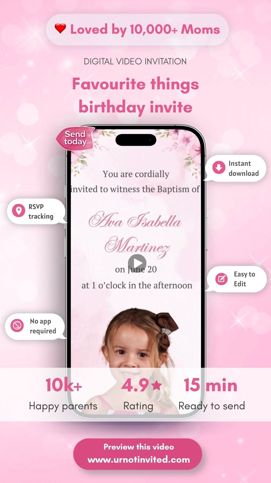 Teddy Bear Girl Baptism Invitation – Cute Baby Girl Christening Party Invite Template | Girl baptism invitation | Canva Template | Instant Download - urnotinvitedBaptismyourenvitedurnotinvitedINV-0292Video OnlyTeddy Bear Girl Baptism Invitation – Cute Baby Girl Christening Party Invite Template | Girl baptism invitation | Canva Template | Instant Download