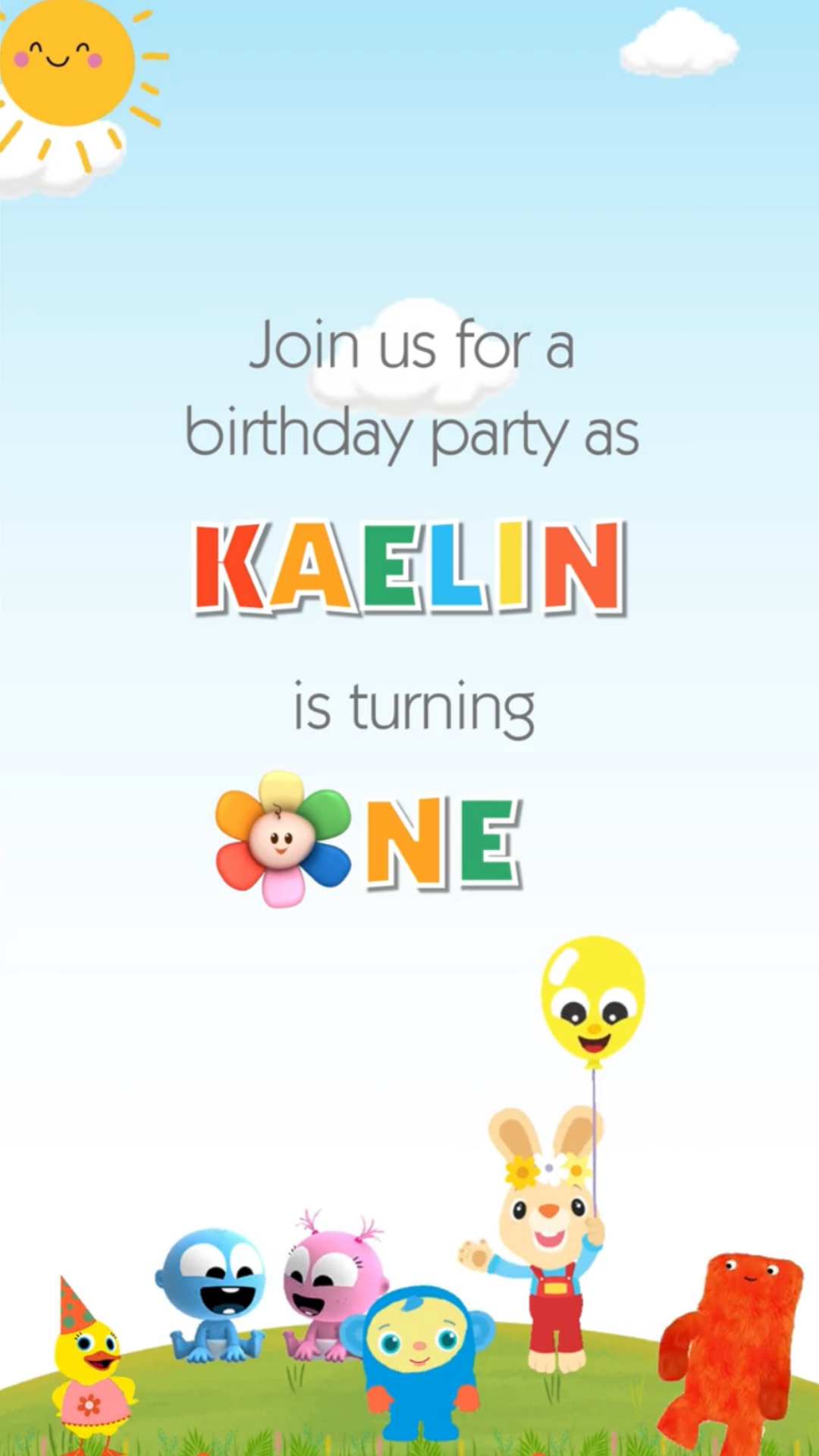 Baby First Tv Birthday Video Invitation - Baby First Tv Theme Birthday Party Digital Invite