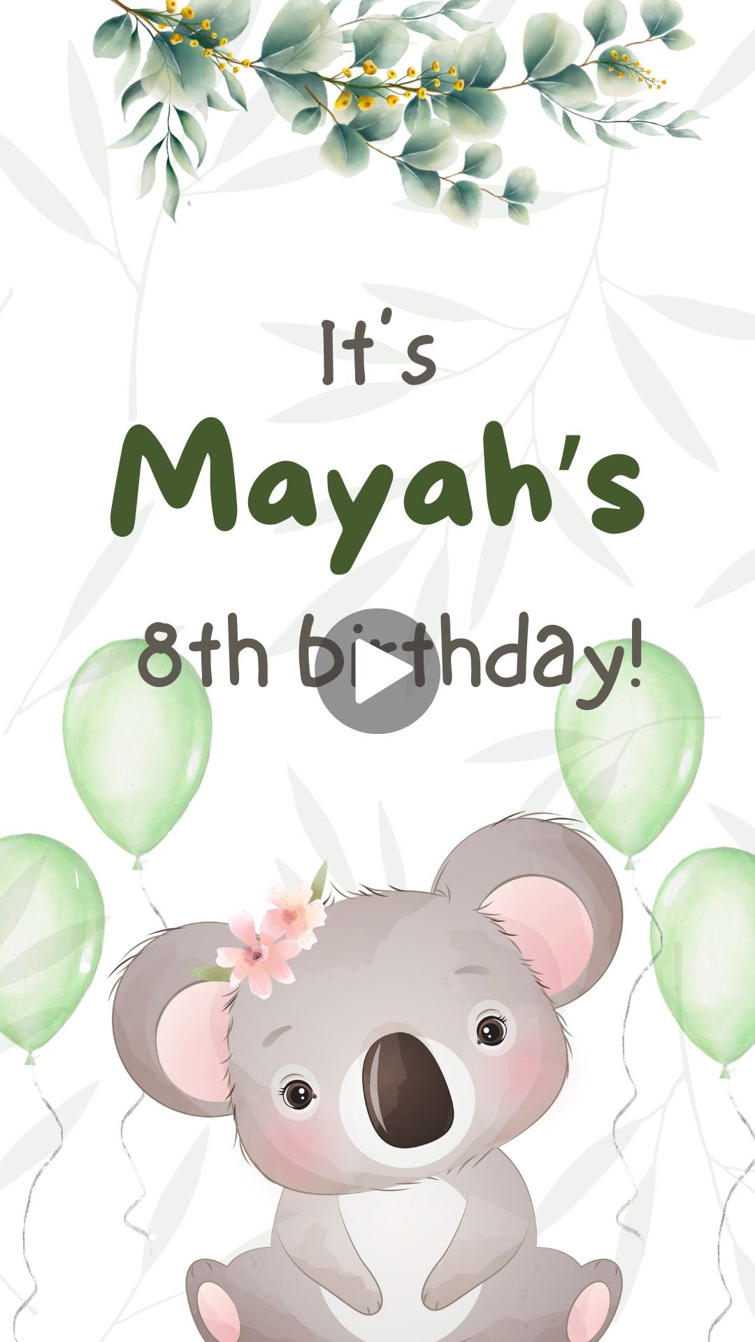 koala birthday invitations​
