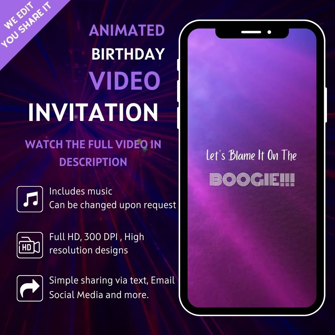 70's Silver Disco Birthday Video Invitation - Silver Disco Blame It On The Boogie 70's Disco Theme Invite - urnotinvitedInvitationsurnotinvitedurnotinvitedINV-1054Video Only70's Silver Disco Birthday Video Invitation - Silver Disco Blame It On The Boogie 70's Disco Theme Invite
