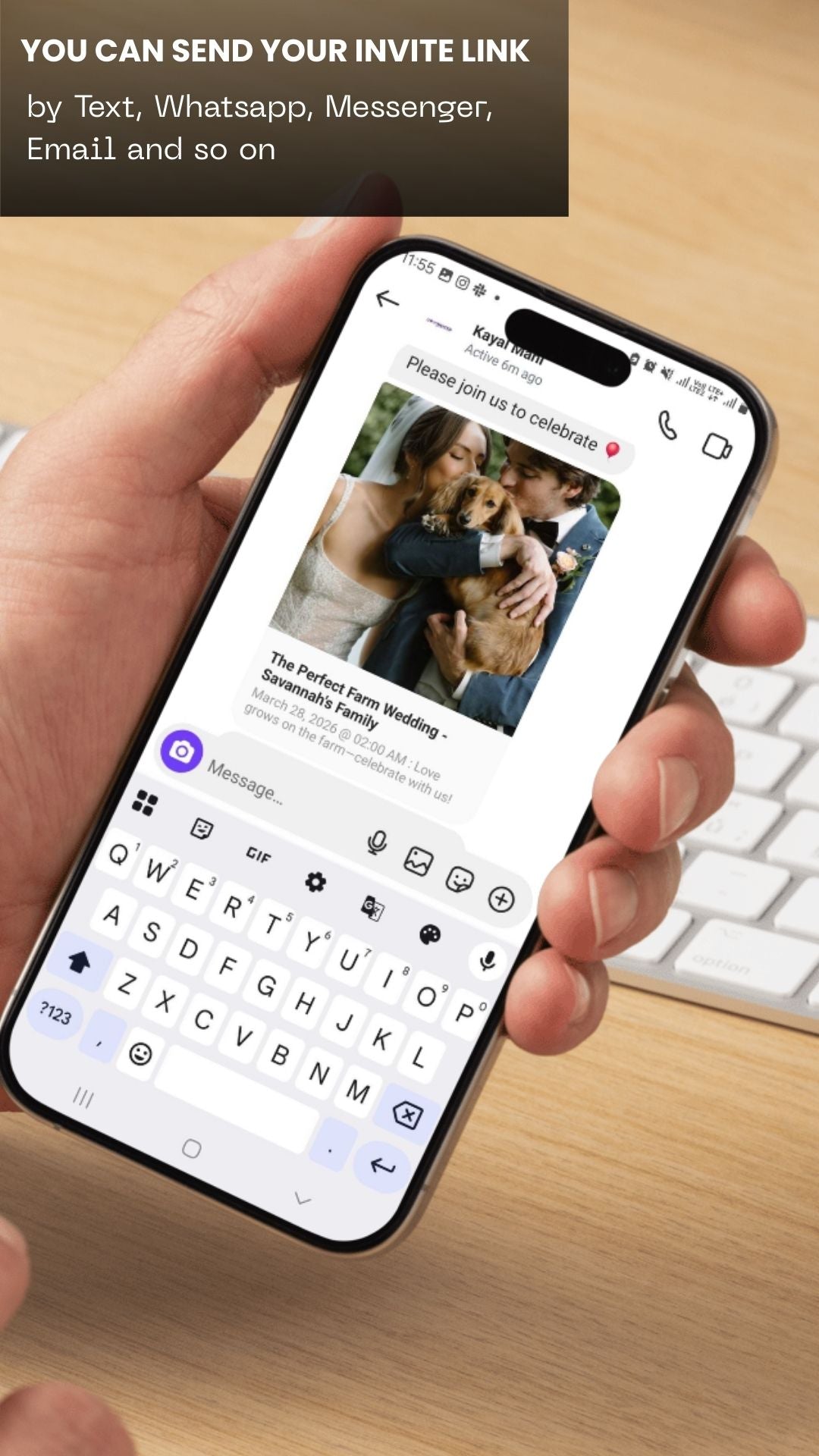 Fully custom bilingual wedding invite (English + your choice) — includes RSVP tracking!