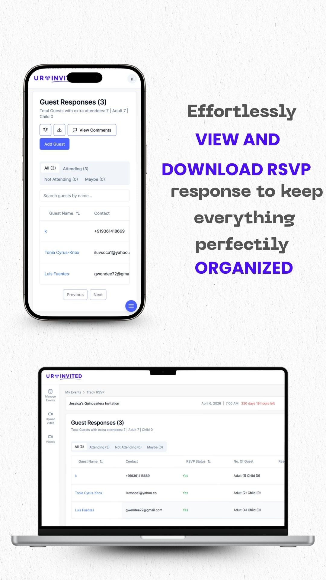 Fully custom bilingual wedding invite (English + your choice) — includes RSVP tracking!
