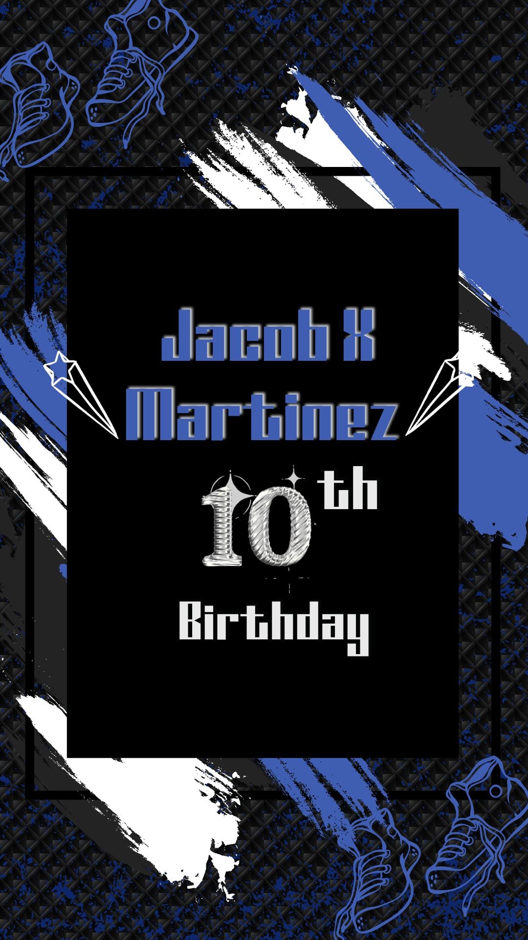 Sneaker Ball Birthday Video Invitation - Blue Jordan Sneaker Theme Party Invite (Copy)