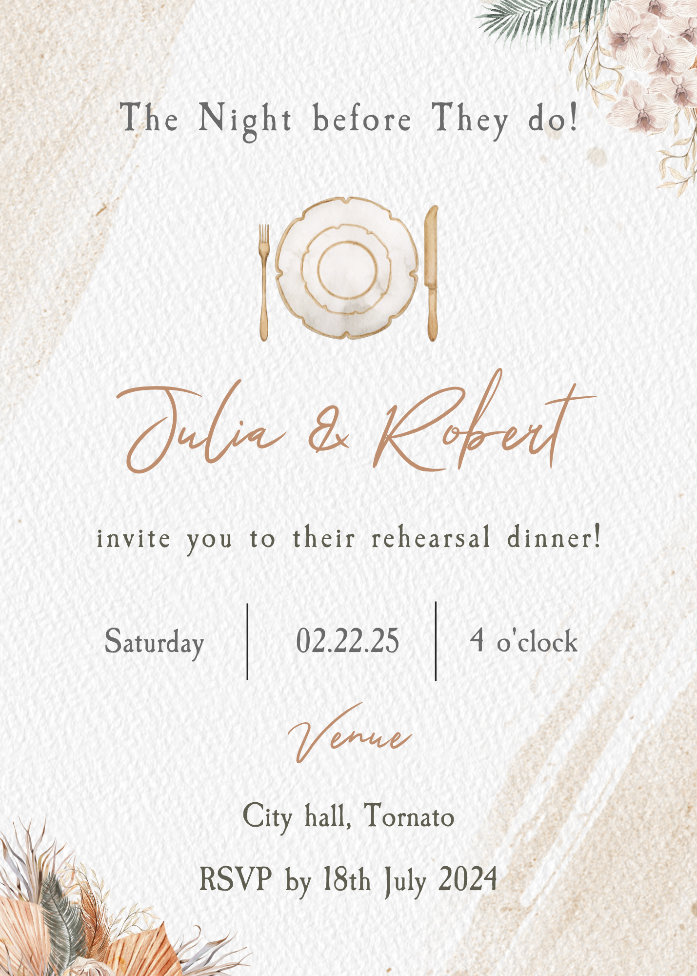Boho Rehearsal Dinner Digital Card