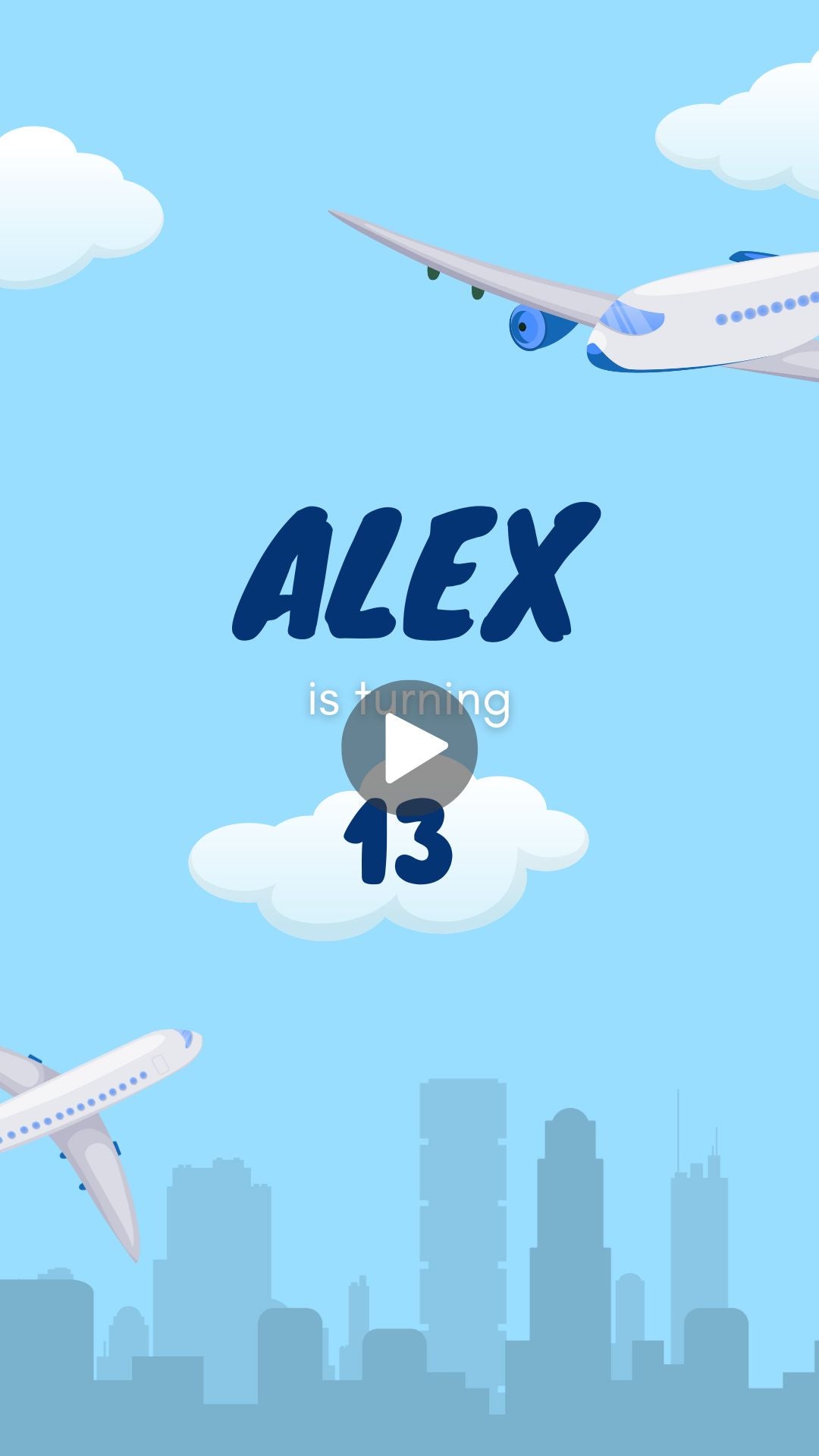 Teen Airplane Invite - Teen Airplane Birthday Party Up UP & Above Invitation