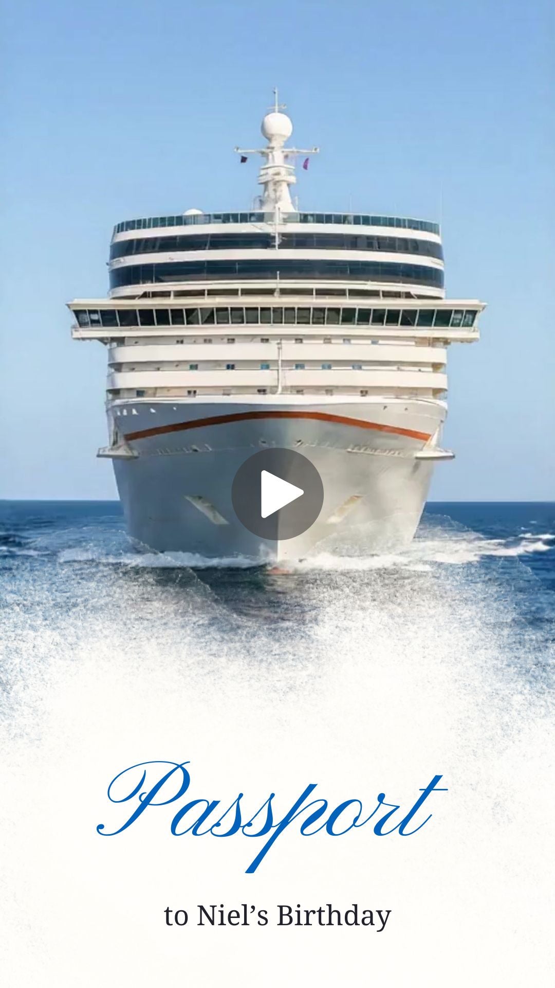 Cruise adult Birthday Video Invitation - Cruise Theme Birthday Party Invite | Canva Template | Instant Download