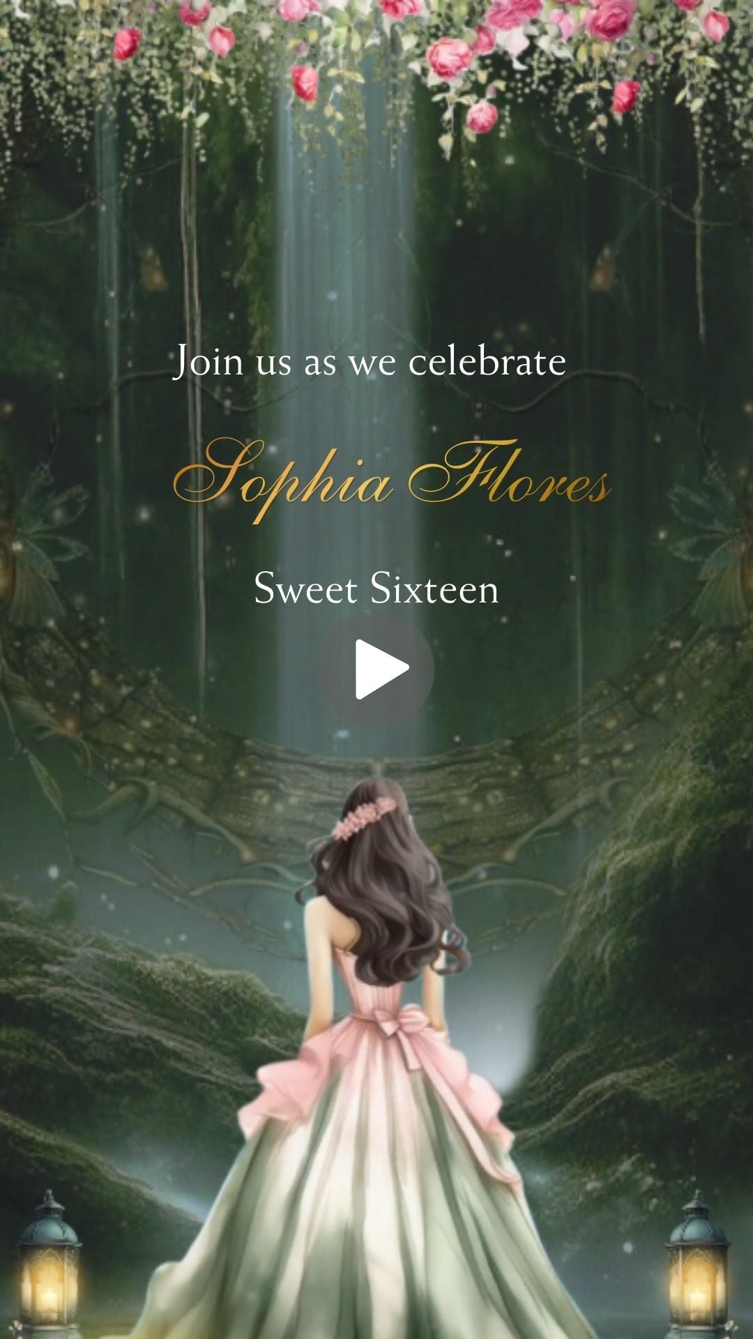Enchanted Forest Sweet 16 Animated Video Invitation | Whimsical Fairy Party Invite | Canva Template | Instant Download
