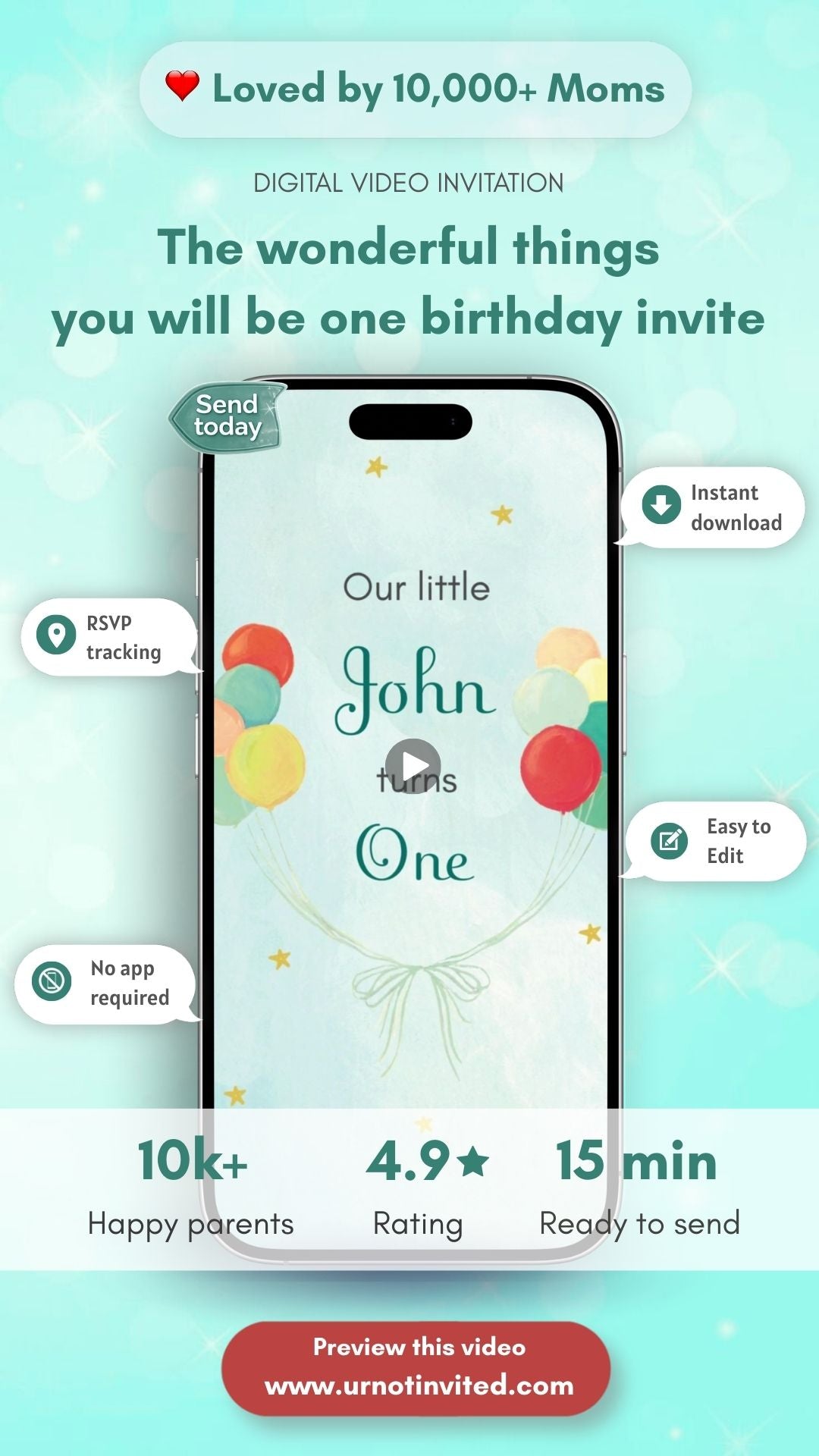 The Wonderful Things You Will Be Birthday Party Invitation