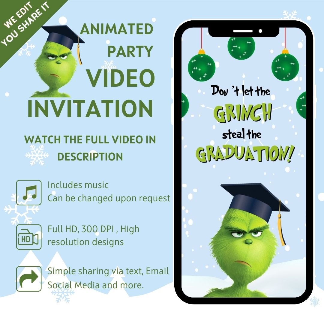 Graduation Video Invitation Template Animated Invitation 