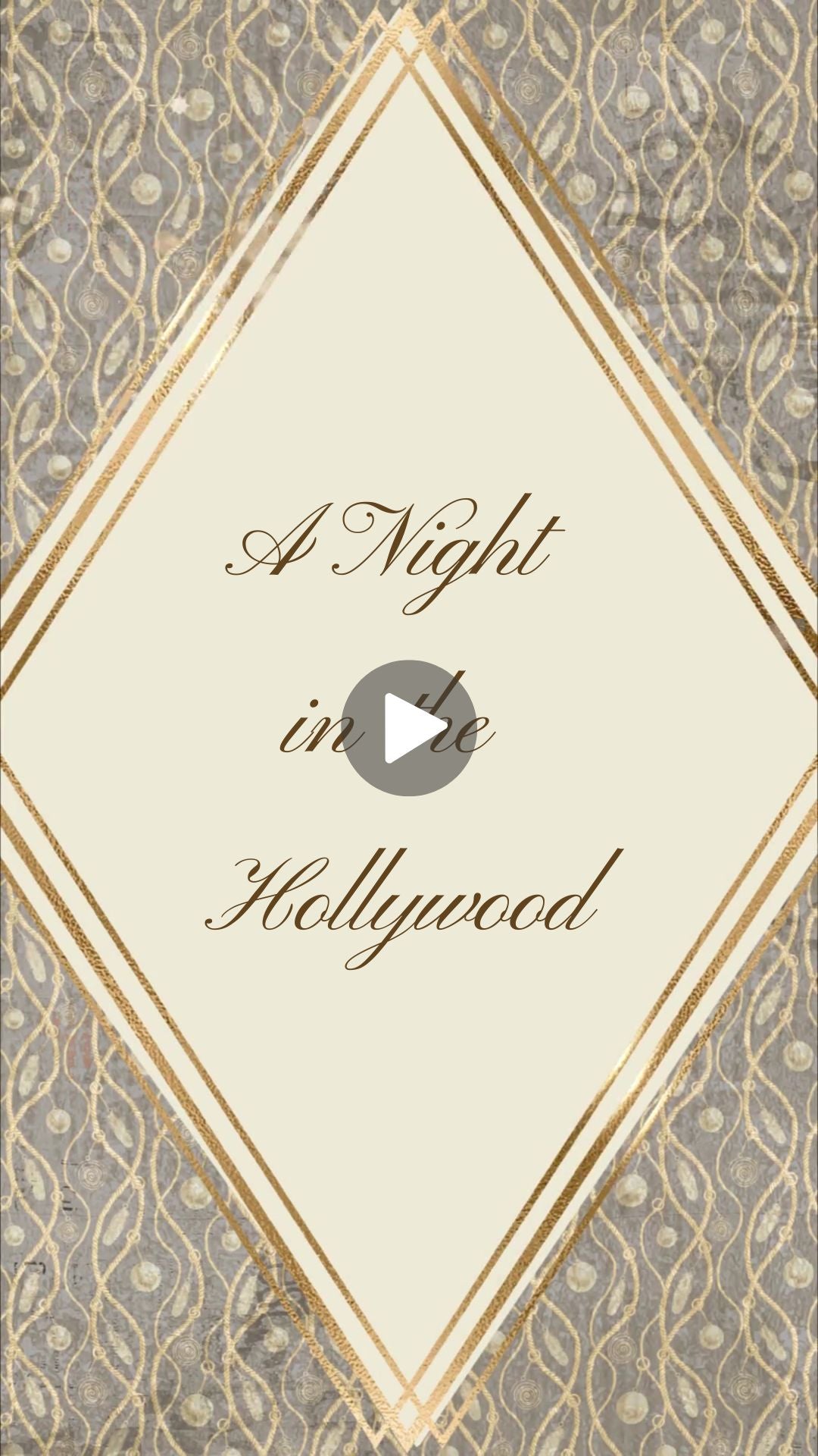 Hollywood Glam Birthday Video Invitation - Hollywood Glam Theme Digital Party Invite  | Canva Template | Instant Download
