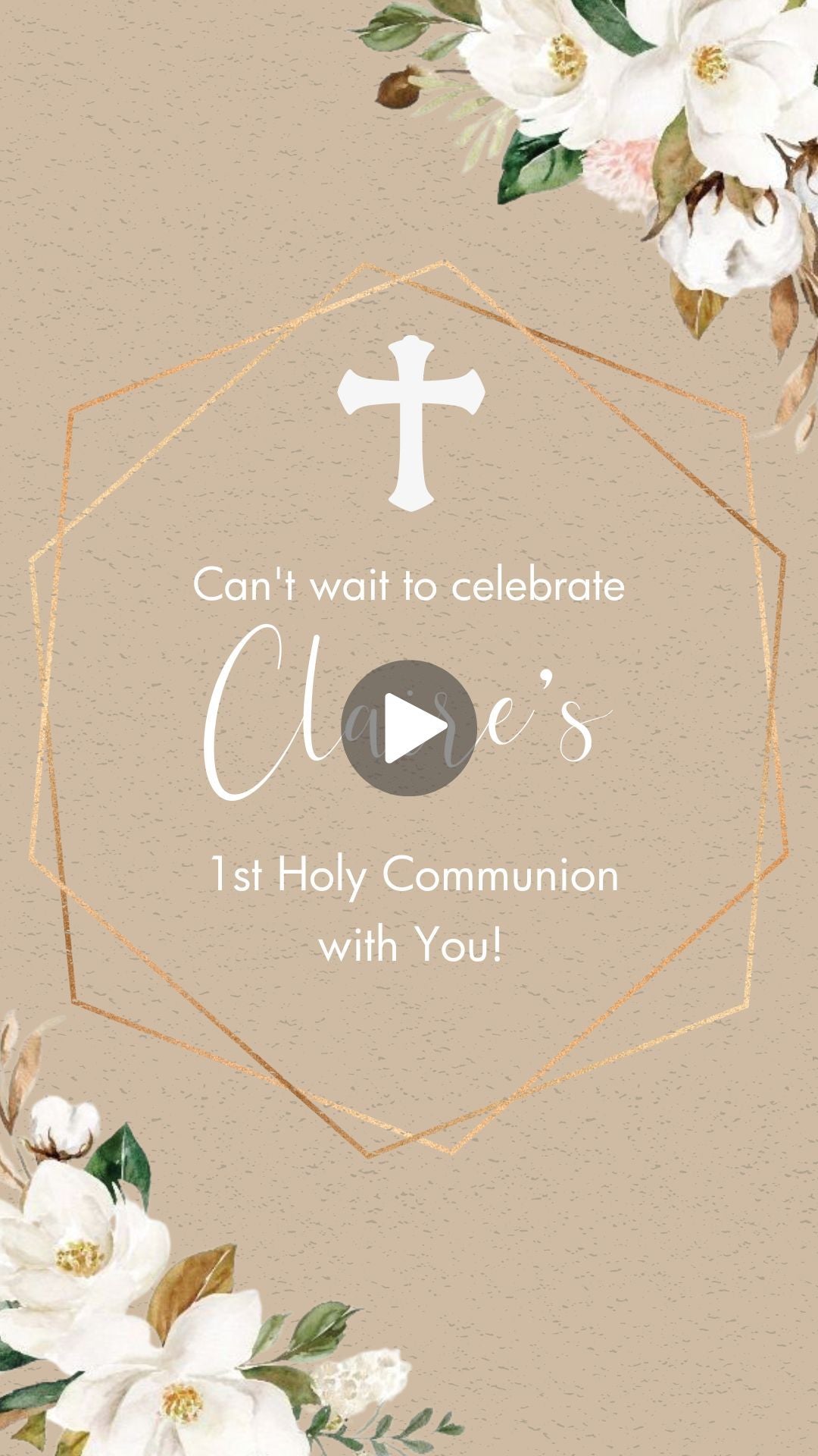 Holy Communion Video Invitation - Holy Communion Theme Party Invite