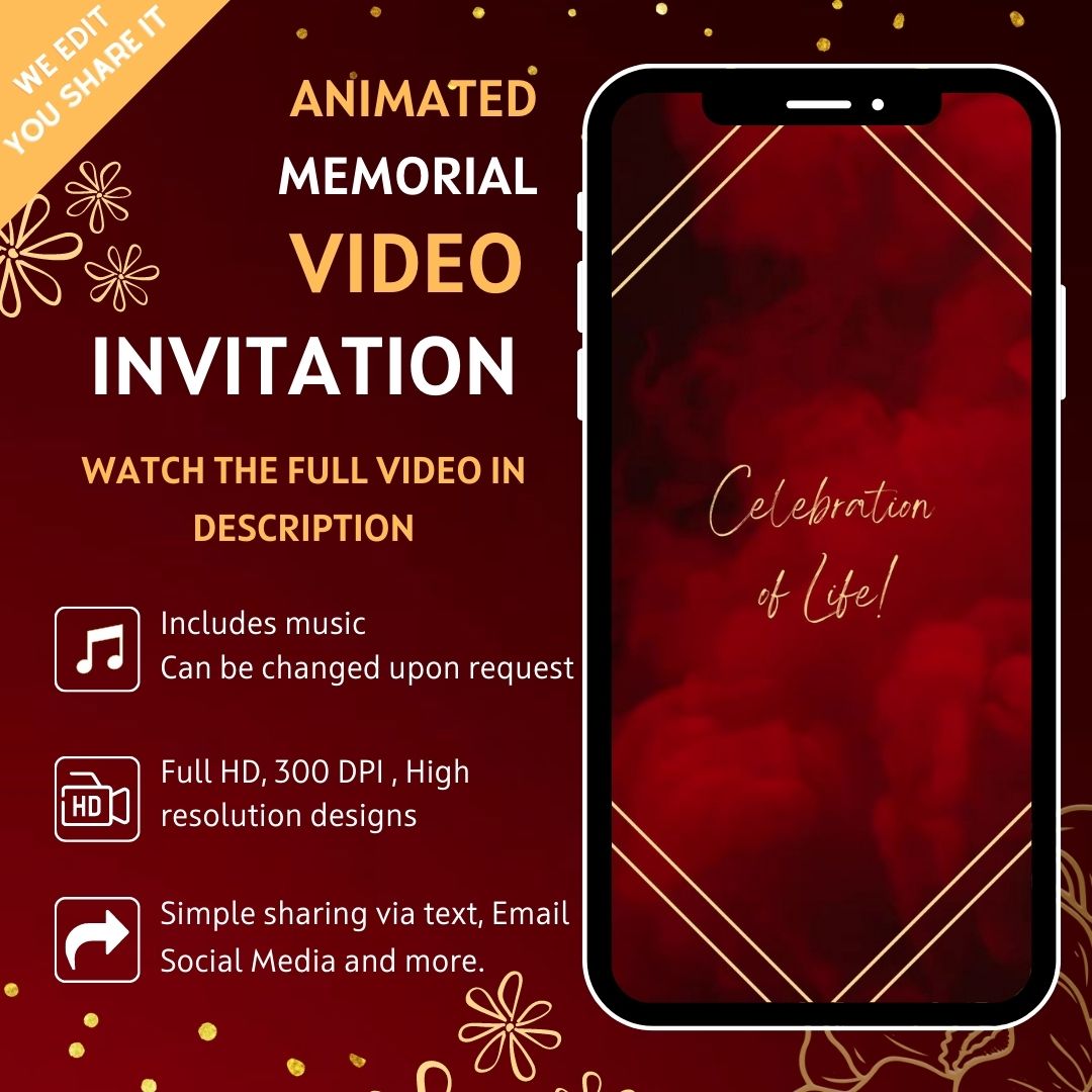 Life Dove Memorial-Women Video Invitation - Life Dove Memorial-Women Theme Invite
