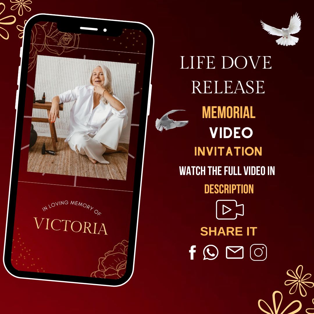 Life Dove Memorial-Women Video Invitation - Life Dove Memorial-Women Theme Invite