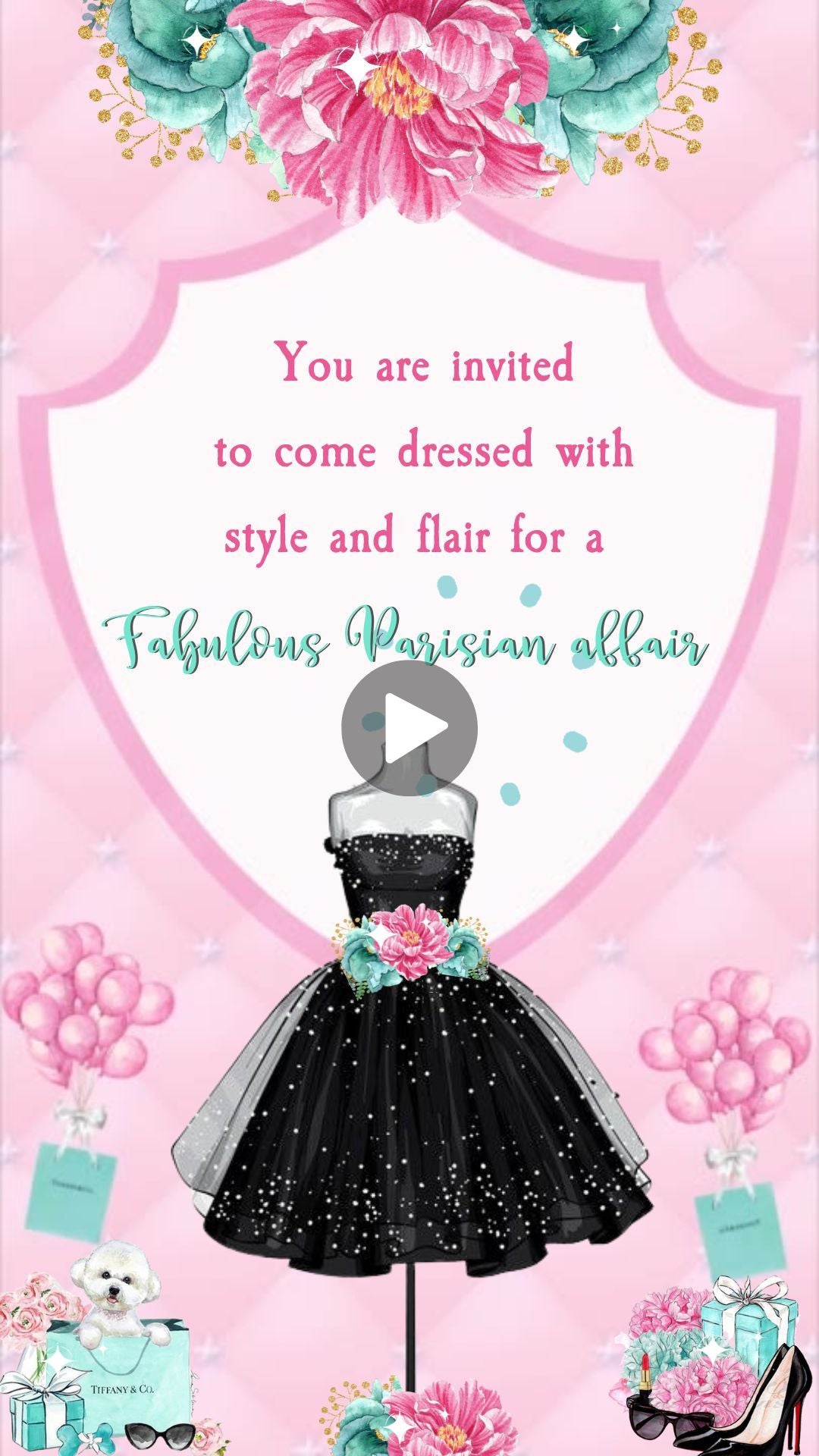 paris birthday invitations​