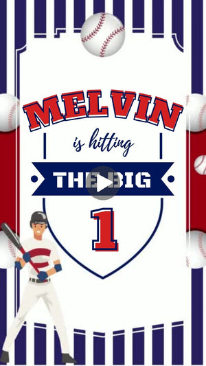 Baseball Birthday Video Invitation - Baseball Birthday Theme Party Digital Invite
