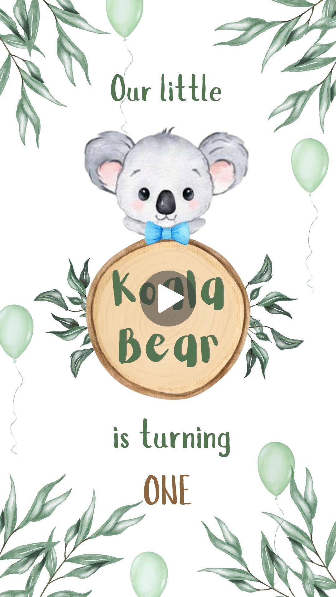 koala birthday invitations​