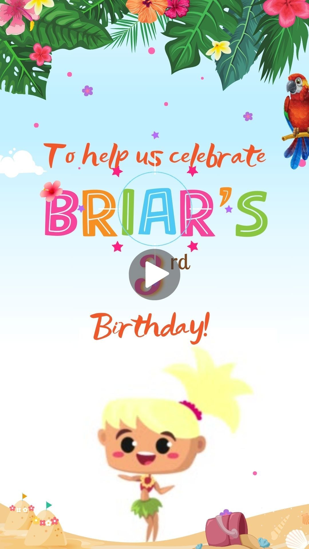 luau birthday invitations​