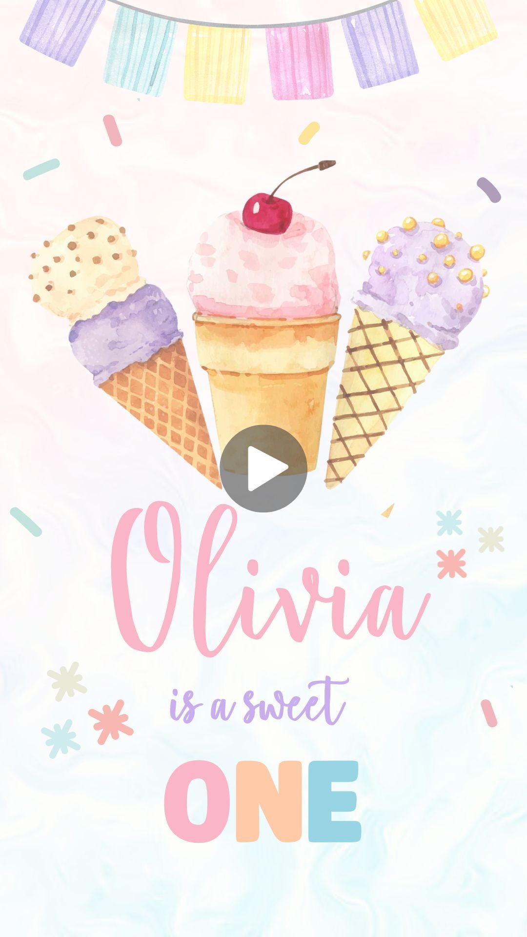 pastel birthday invitations