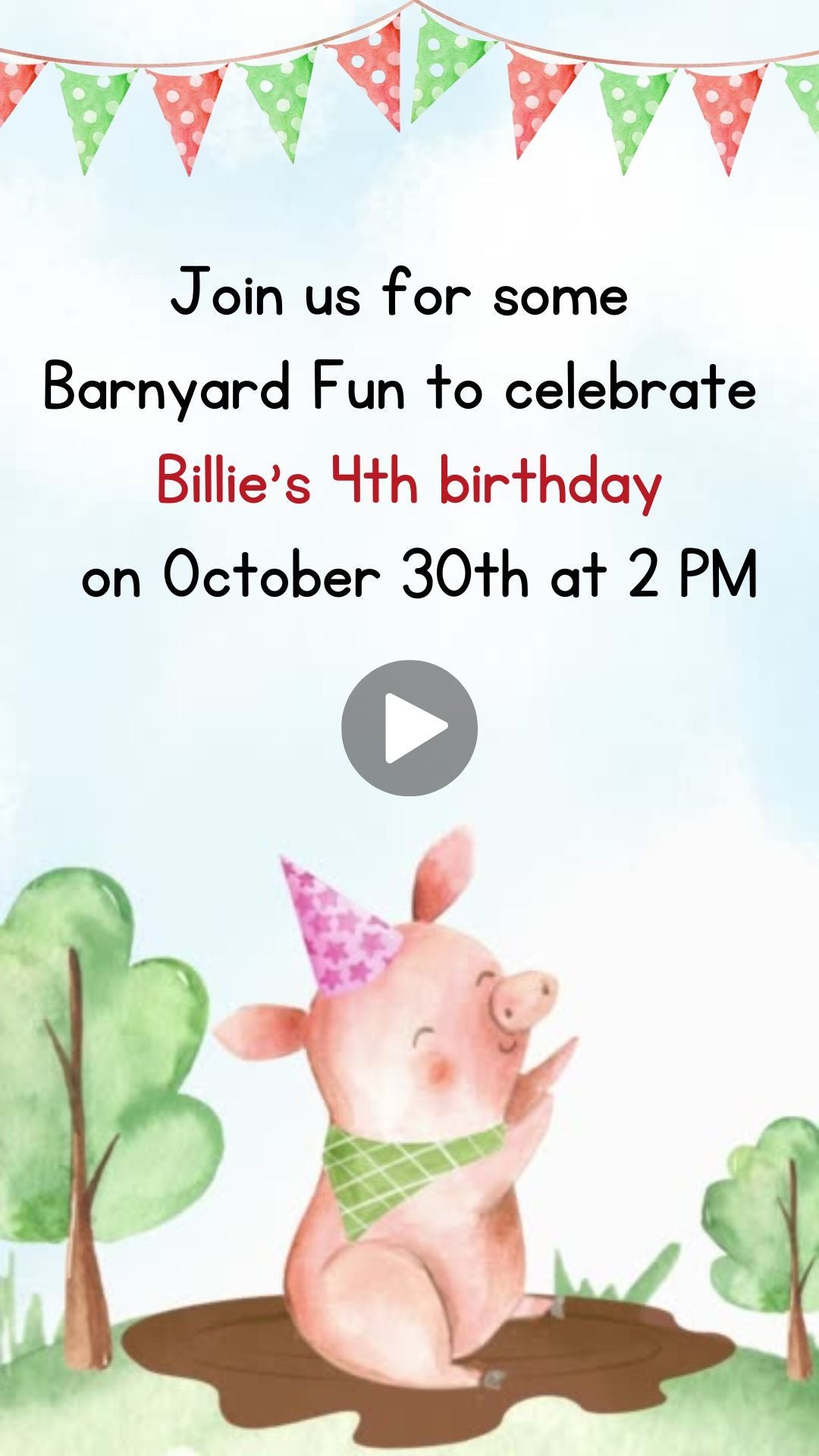 barnyard birthday party​, barnyard birthday invitations​