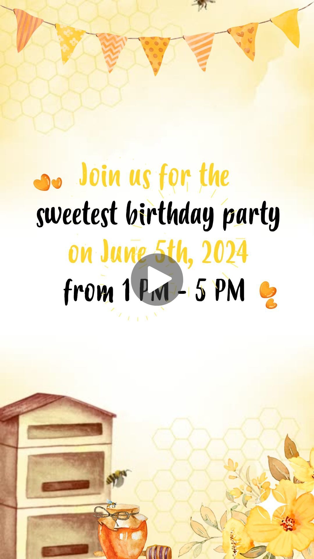 bee birthday invitations​