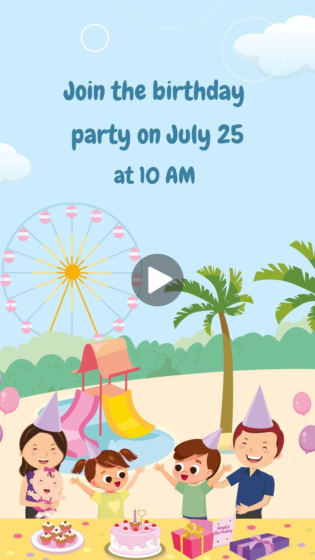 waterpark birthday invitation​