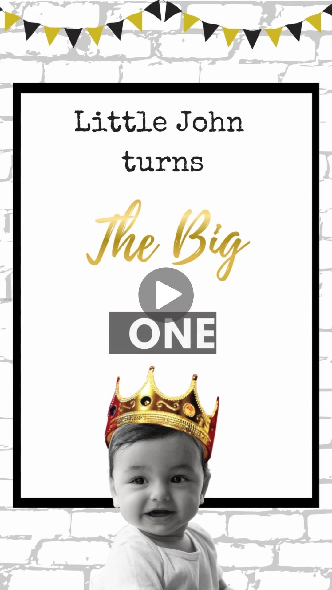 Invitación en vídeo del cumpleaños de Biggie Smalls - Invitación temática de The Big One Biggie Smalls