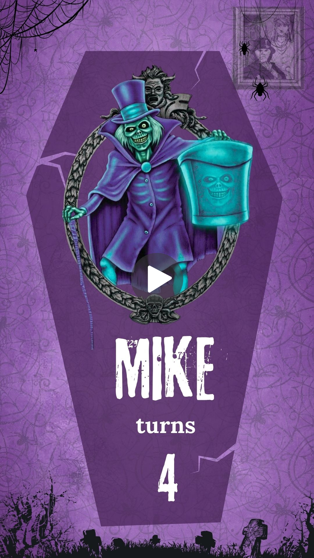 The Haunted Mansion Birthday Video Invitation -  The Haunted Mansion Theme Party Invite