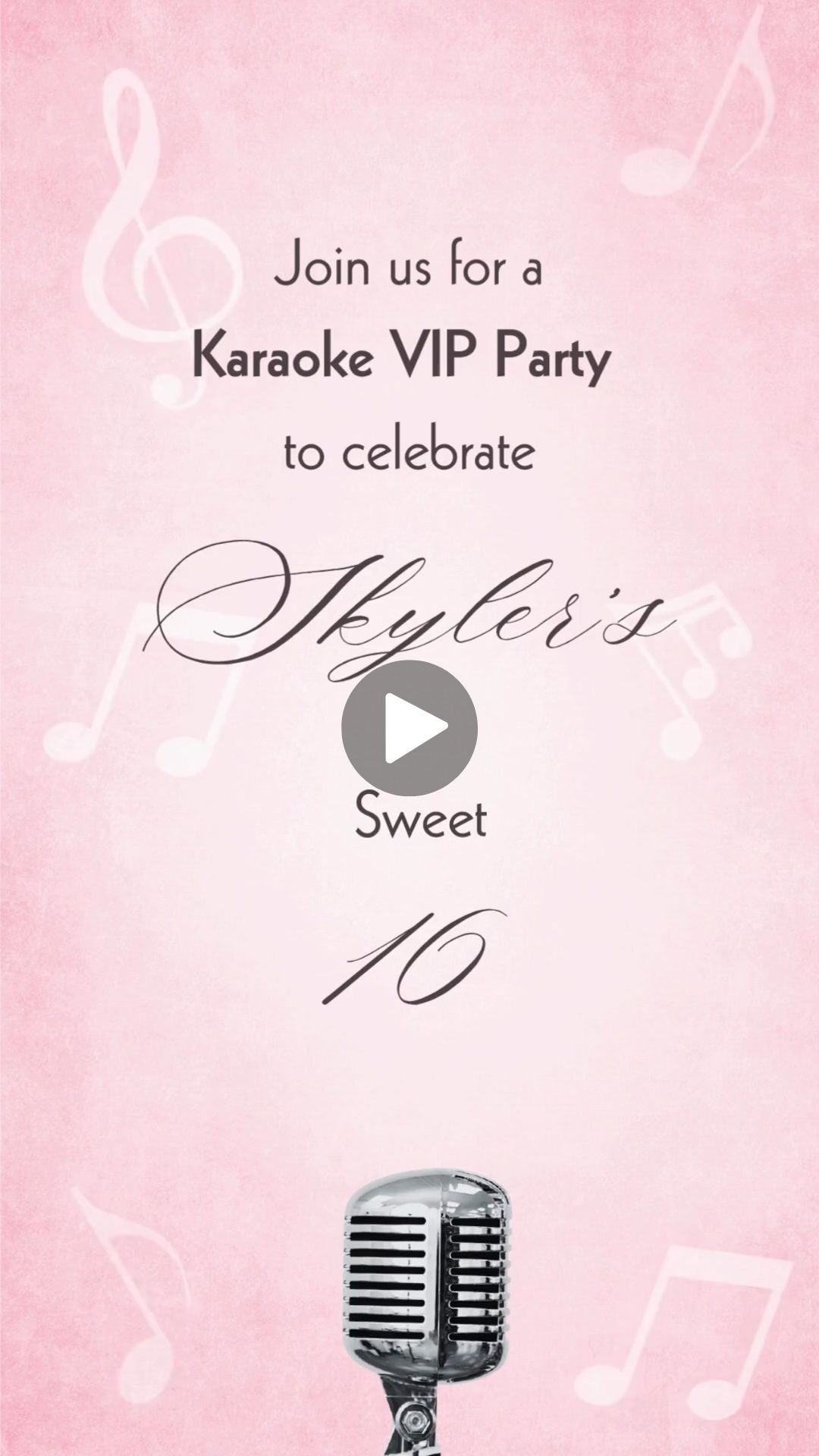 Pink Diamond Sweet Sixteen Karaoke Party Invitation - Sparkling Pink Diamond Sweet Sixteen Karaoke Invite