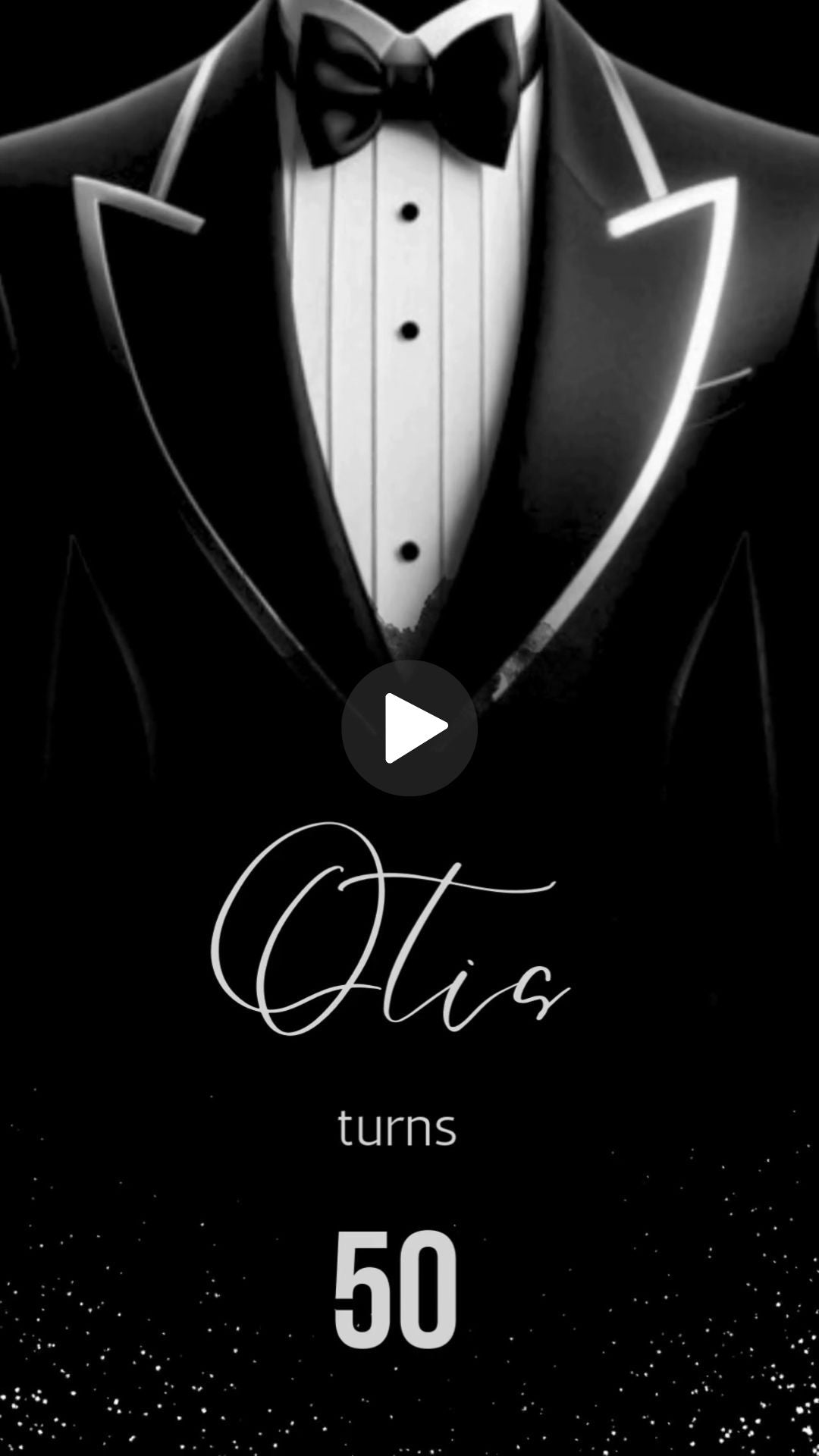 Black and Silver Birthday Video Invitation - Elegant Black and Silver Birthday Invite - Black &amp; Silver Theme | Canva Template | Instant Download