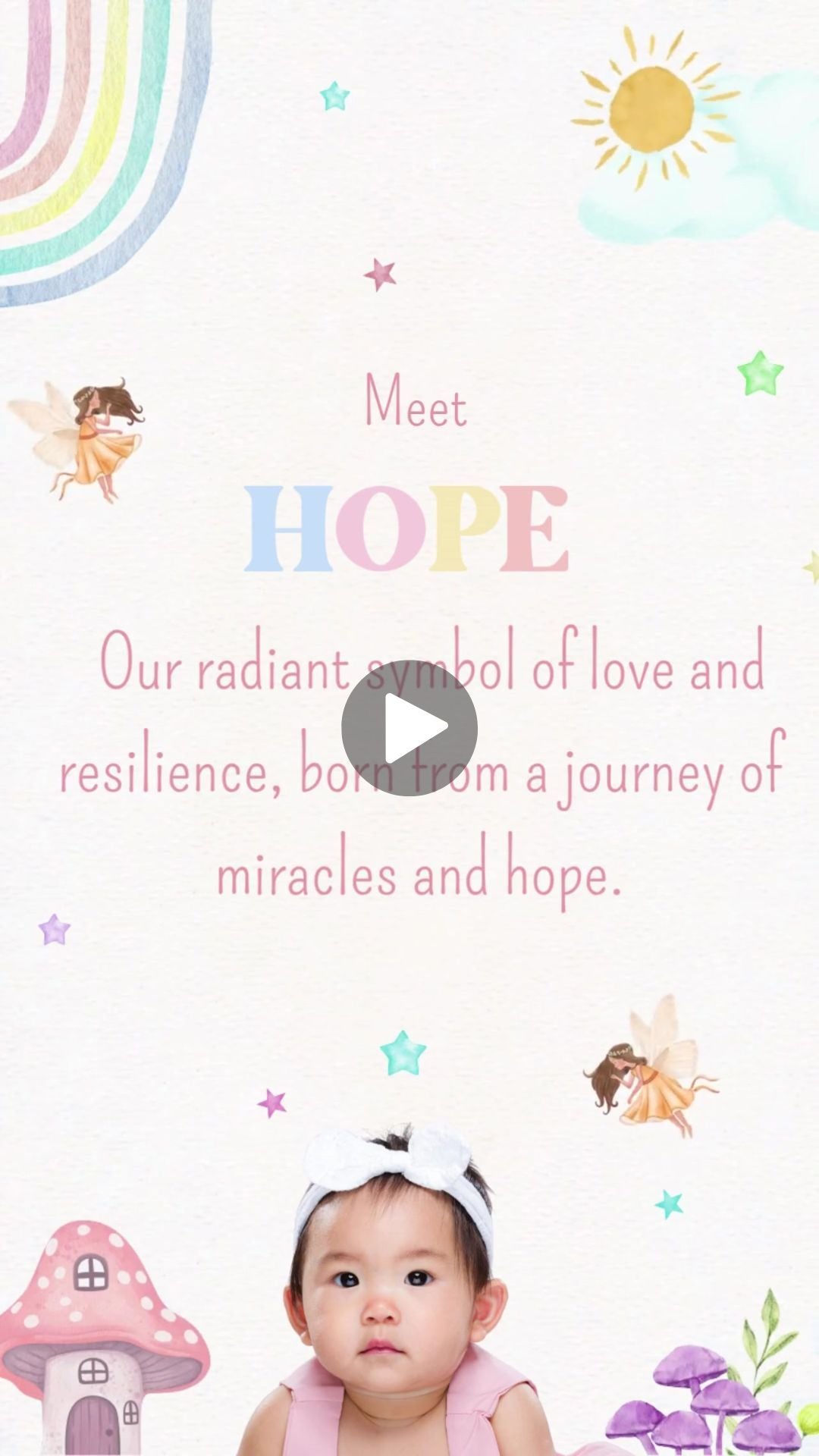 Rainbow Pastel Fairy 1st Trip Around The Sun Video Invitation - Rainbow Pastel Shade Theme Digital Invite