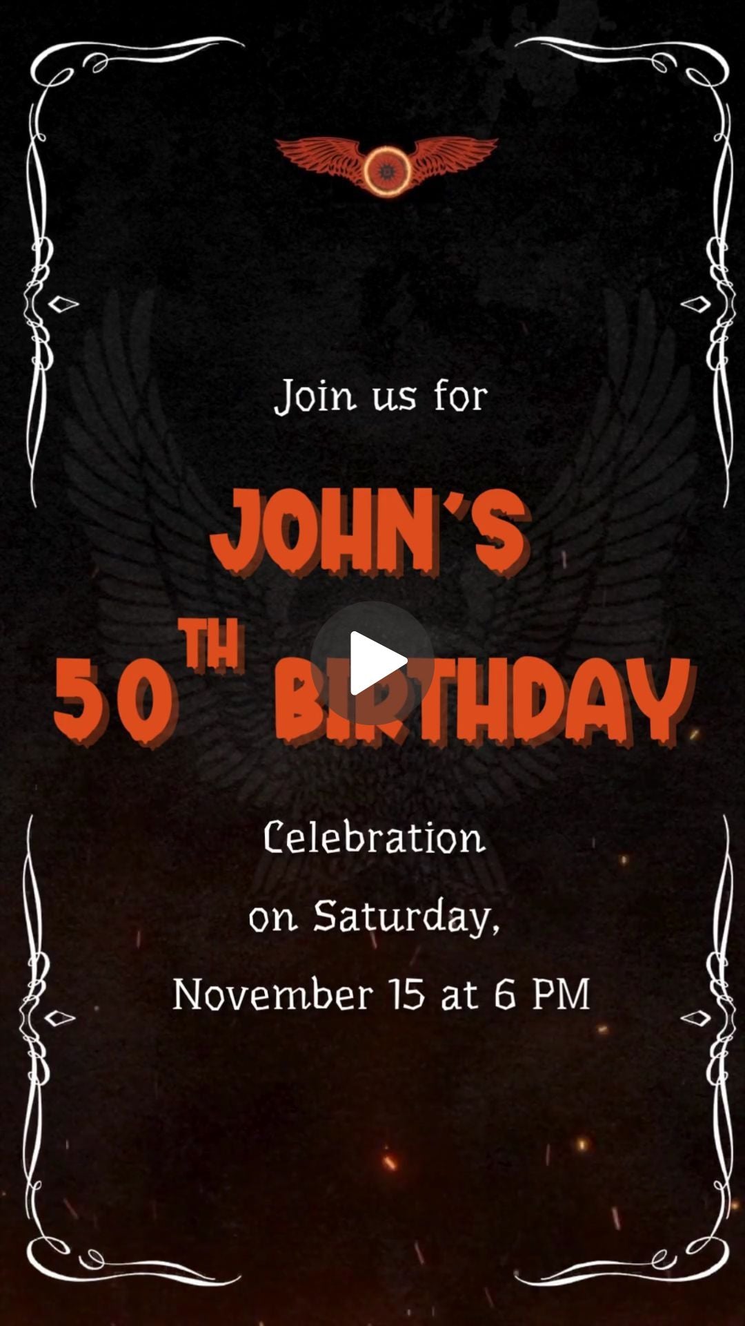 Motorbike Ride Birthday Party Video Invitation | Canva Template | Instant Download