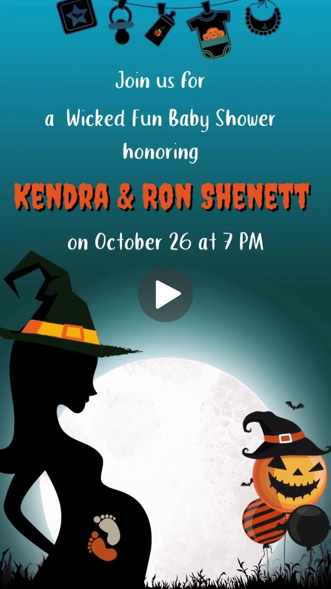 Little Pumpkin Baby Shower Animated Video Invitation | Canva Template | Instant Download