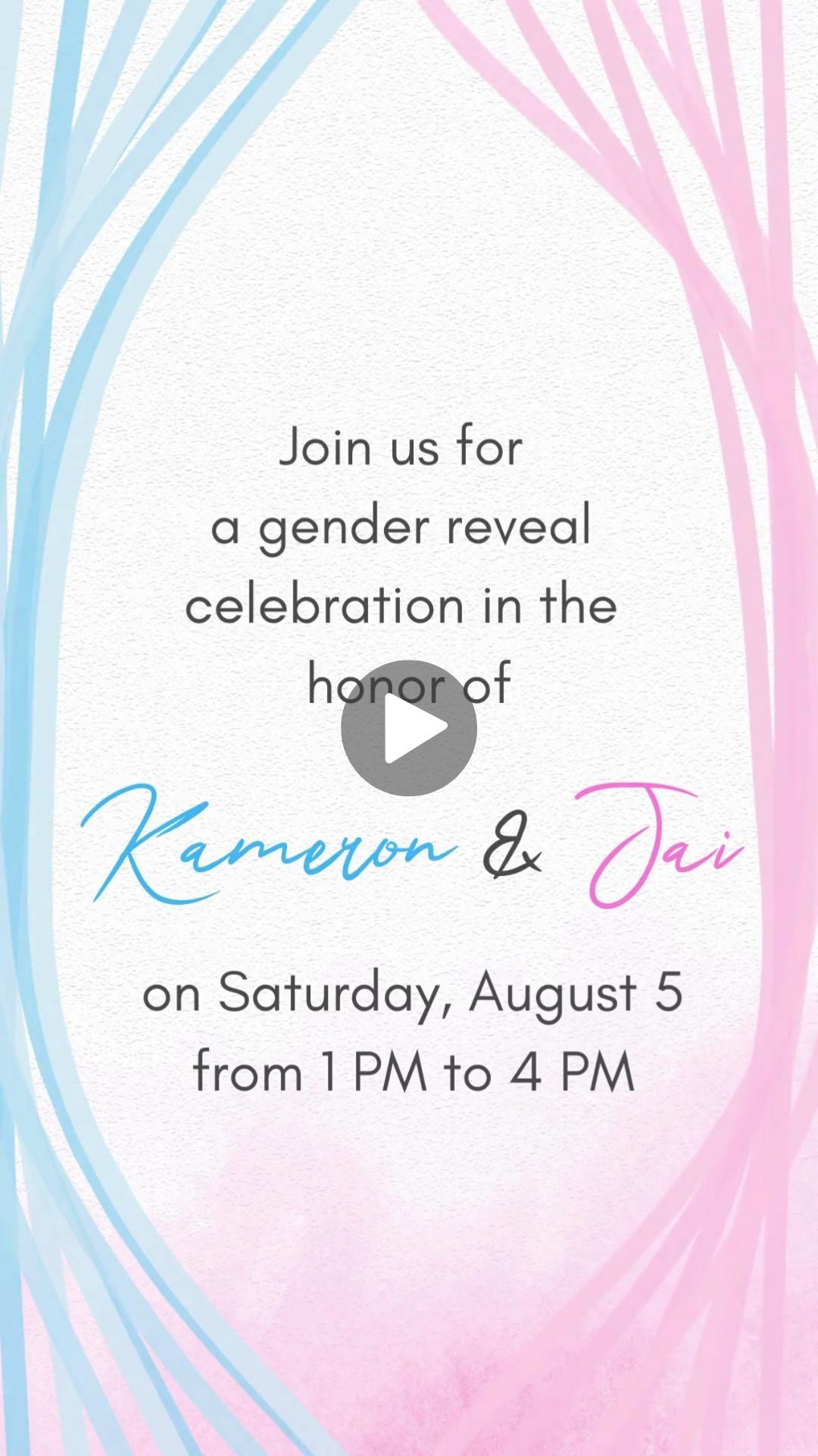 Touchdown or Tutus Gender Reveal Video Invitation - Football or Ballerina, Pink or Blue Gender Reveal Theme Invite