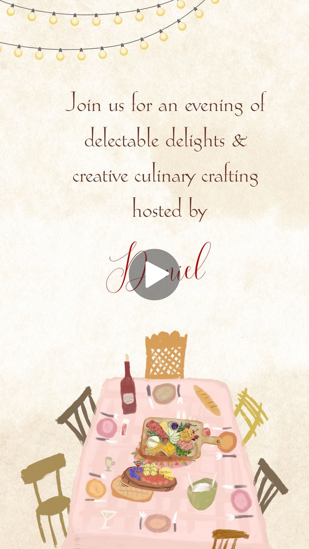 Thanksgiving Charcuterie Board Video Invitation - Charcuterie Board Theme Digital Invite