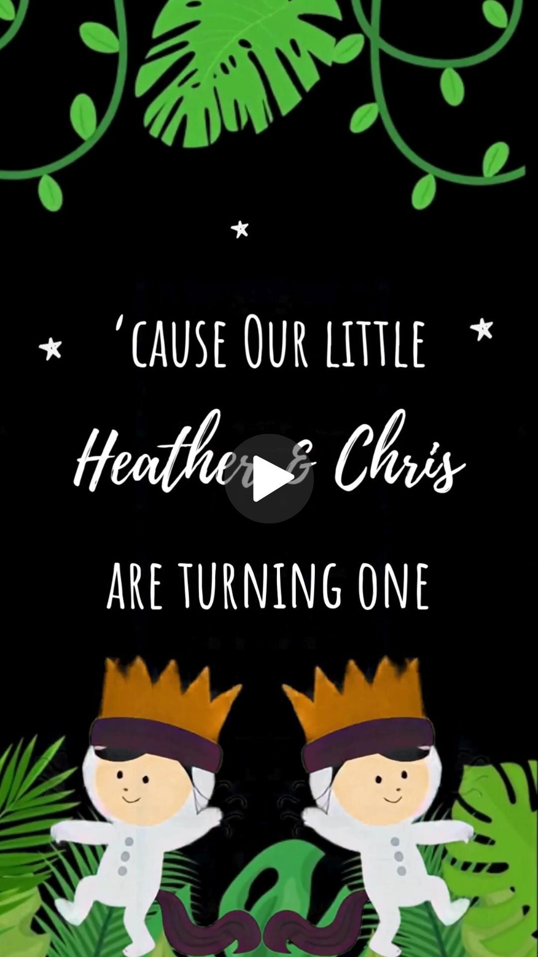 TWINS Where the Wild Things Are Invitation - Wild Ones 1st Birthday Joint Party Invite