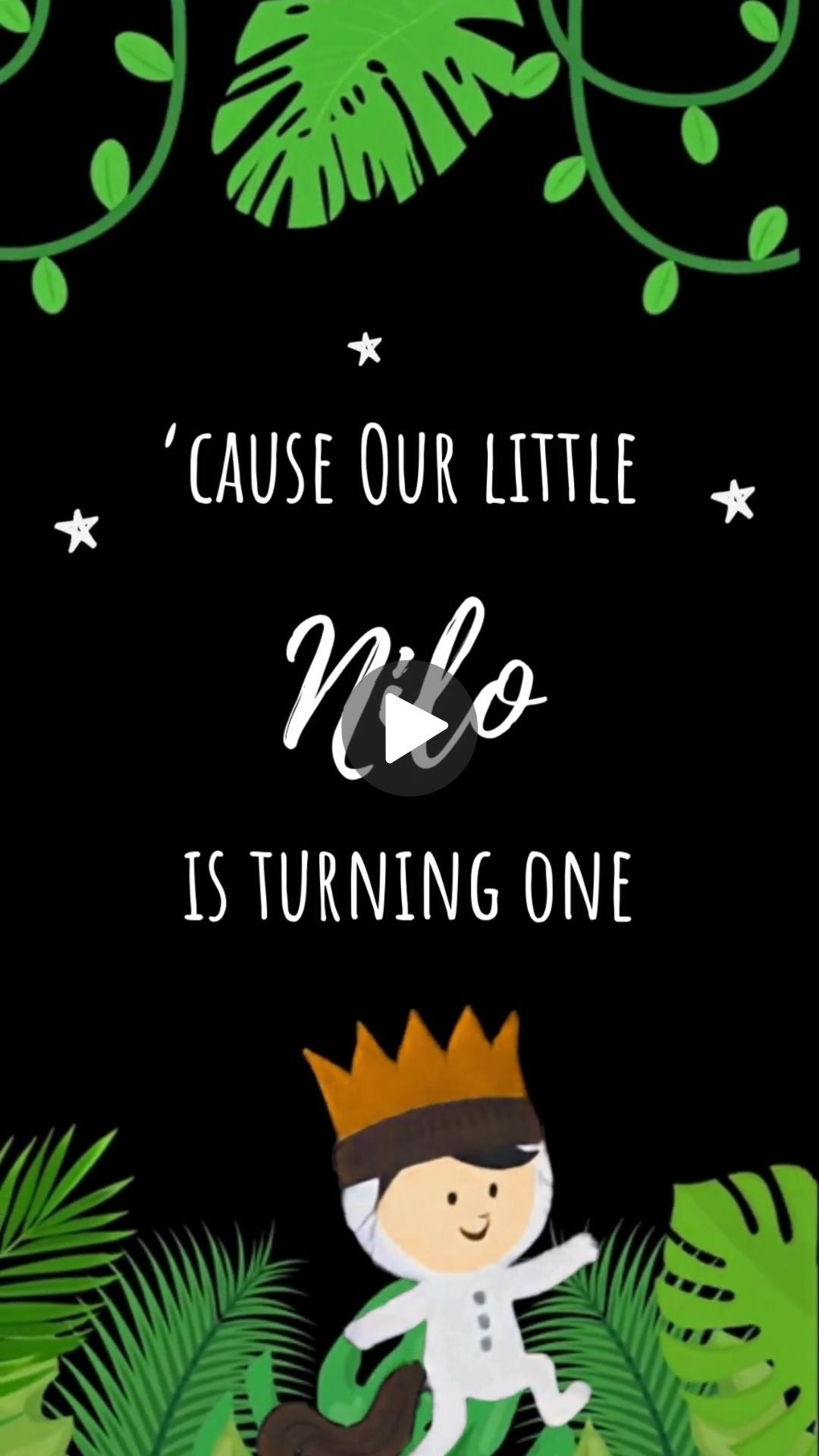 Where the Wild Things Are First Birthday Invitation -  Wild One video invite