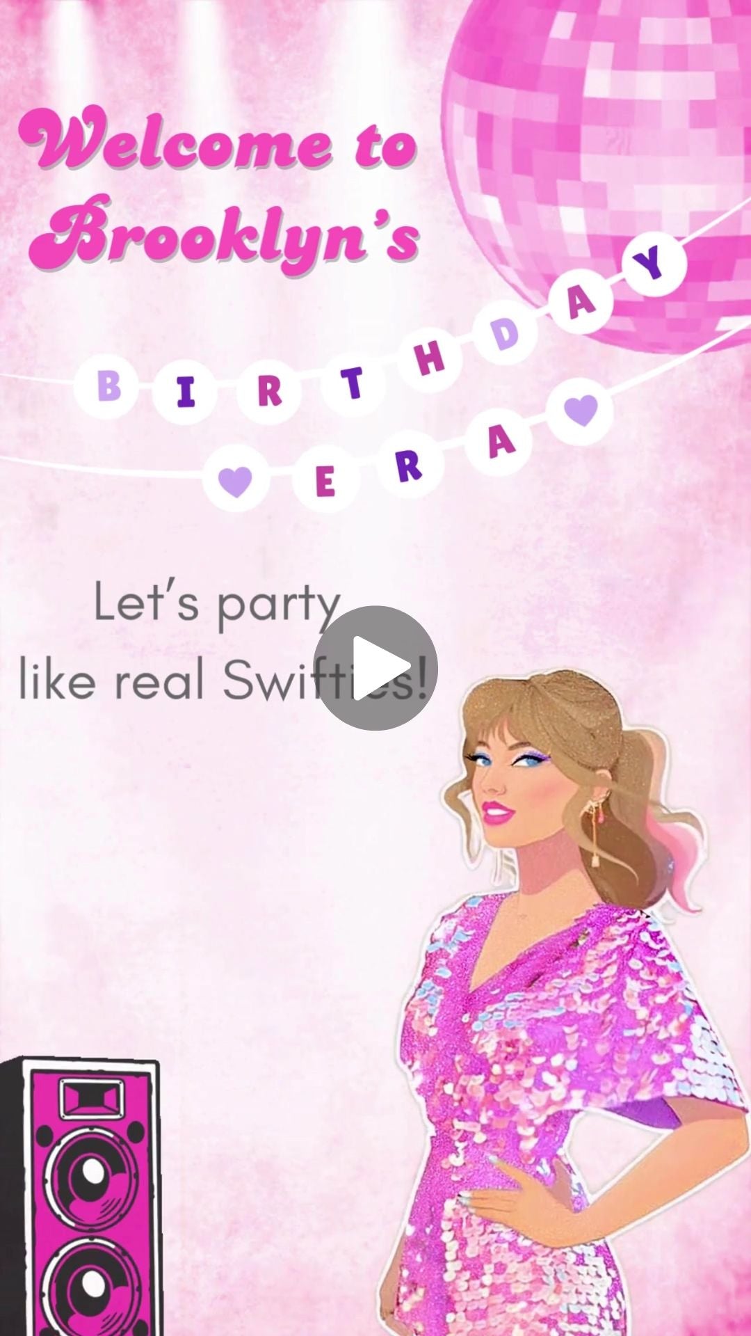 Pop Star Singer Birthday Invitation Video Invitation - Pop Star Girl Singer Birthday Invite