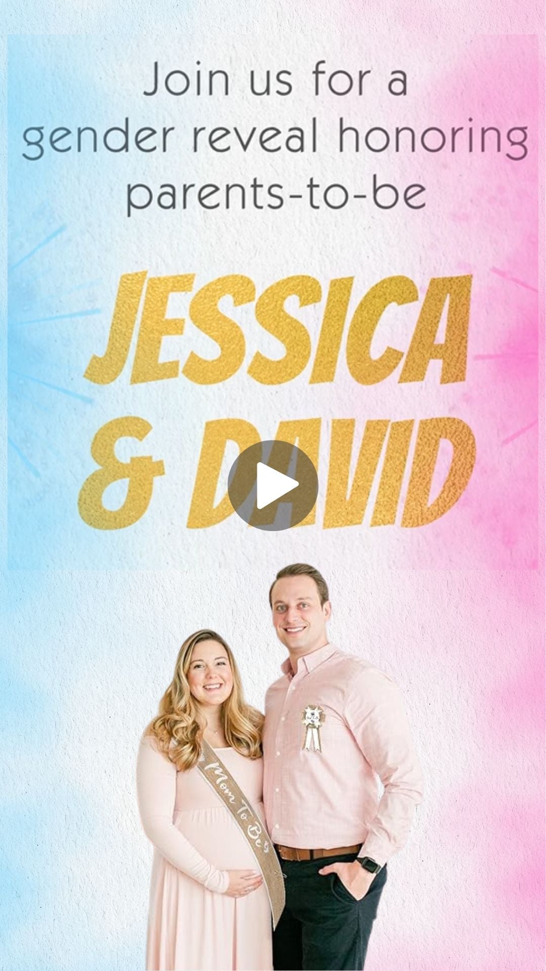 Firework Gender Reveal Video Invitation - Firework Gender Reveal Theme Digital Invite