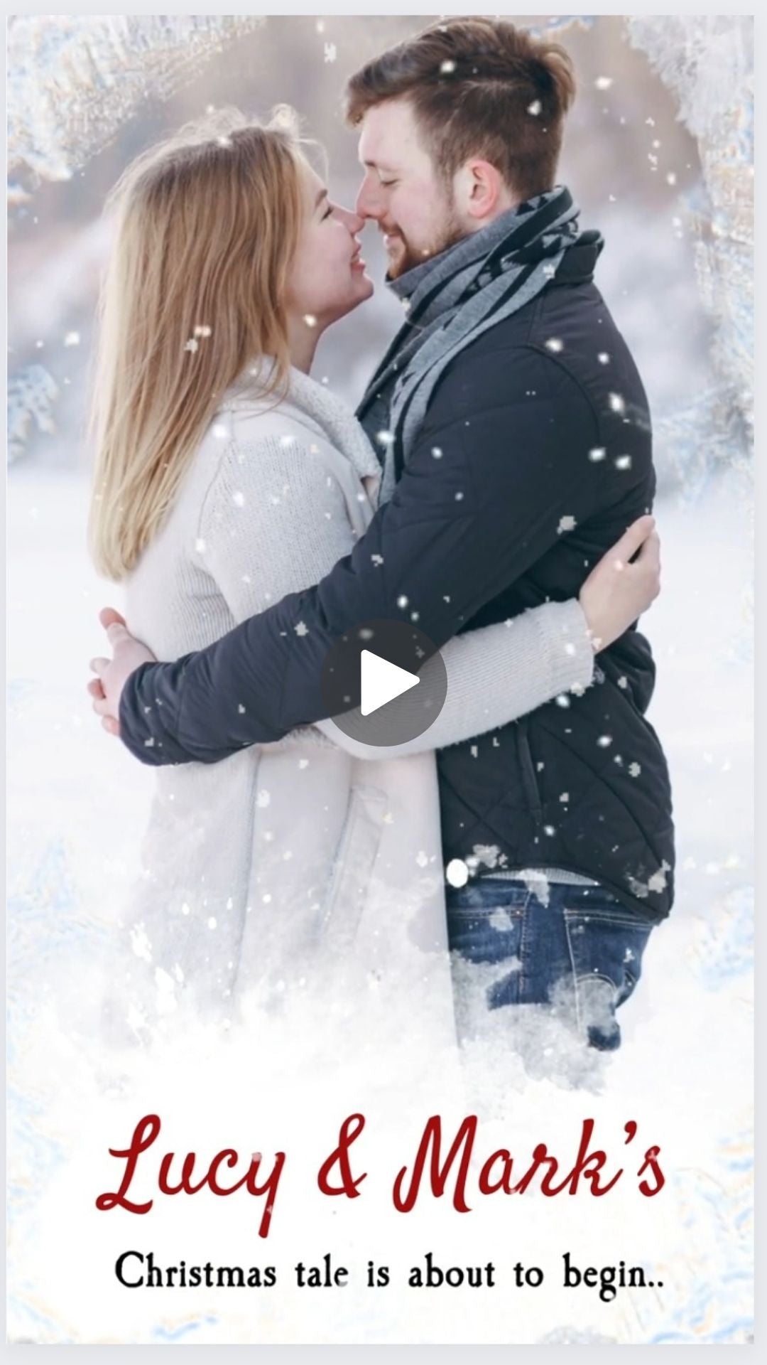 Winter Christmas Wedding Video Invitation - Christmas Theme Wedding Digital Invite - Save The Date