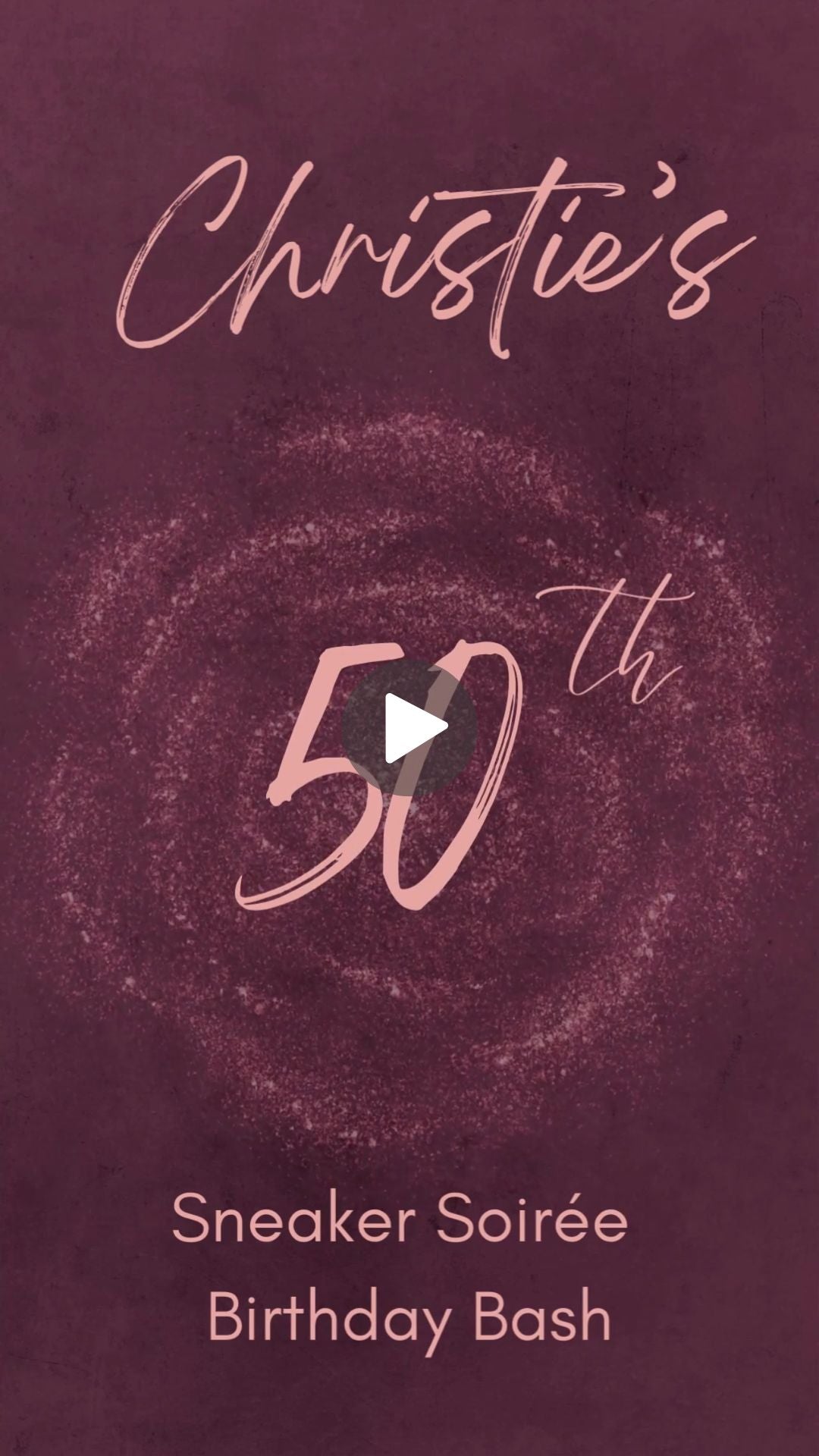 Rose Gold &amp; Plum Sneaker Birthday Video invitation - Sneaker Theme Digital Birthday Party Invite  | Canva Template | Instant Download