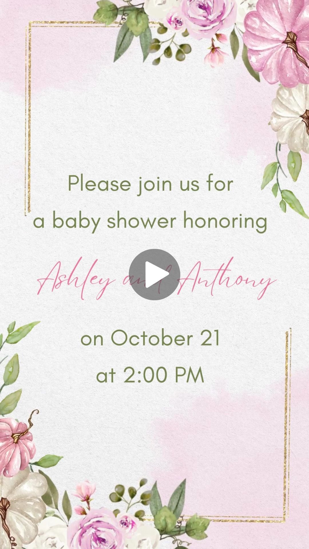 A Little Pumpkin Baby Shower Invitation - Pink Pumpkin Theme Baby Shower Digital Invite  | Canva Template | Instant Download