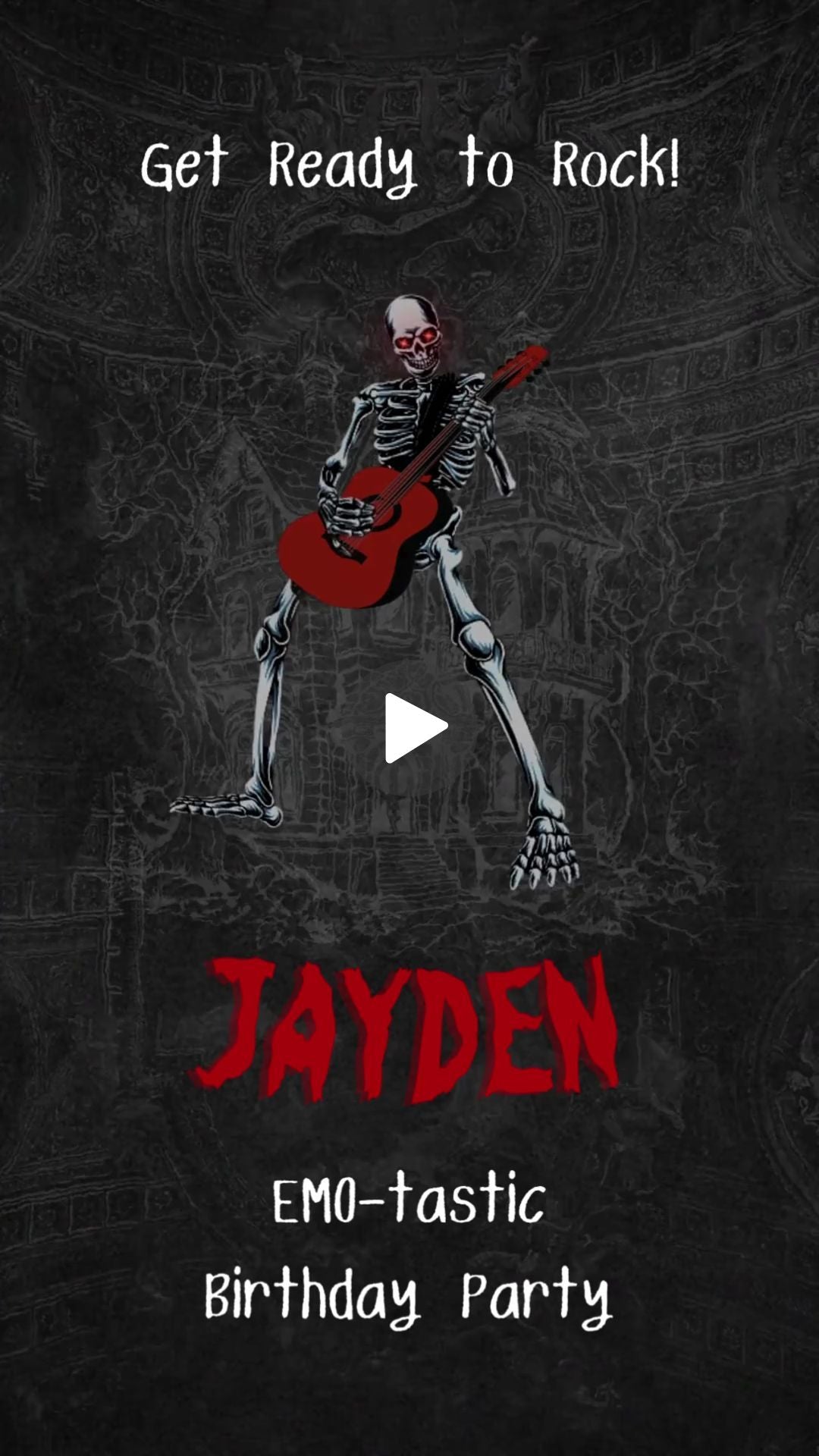 EMO Music Birthday Invitation -  EMO Music Party Video Invitation  | Canva Template | Instant Download