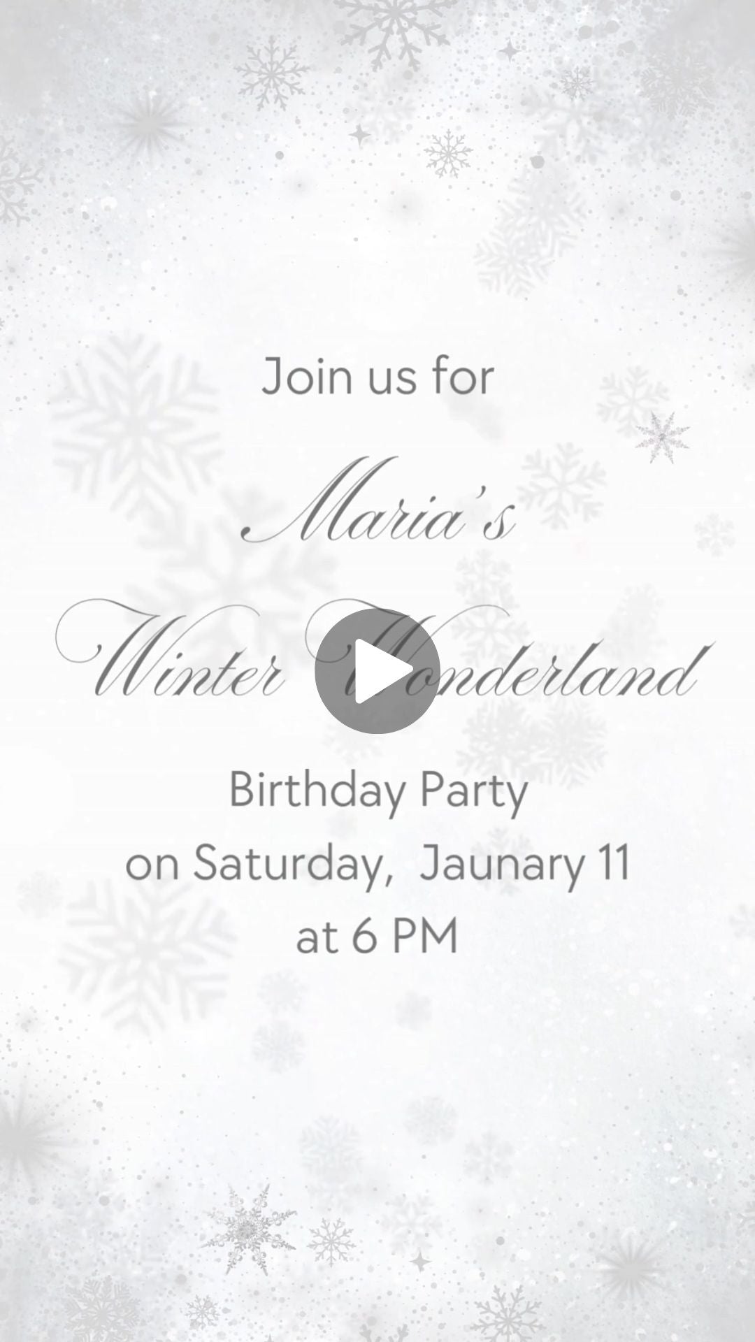 Winter Wonderland gender reveal  Video Invitation - Winter Wonderland Snow-Theme Digital Party Invite  | Canva Template | Instant Download