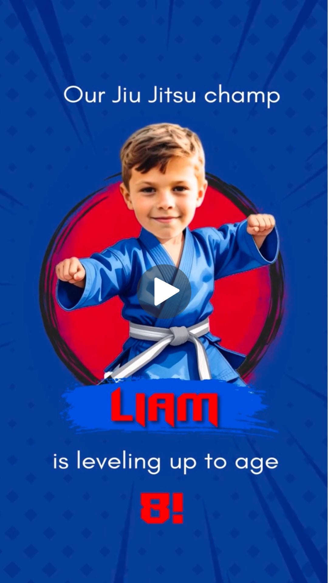 Jiu-Jitsu Boy Birthday Party Invite - Jiu-Jitsu Kids Birthday Digital Invitation